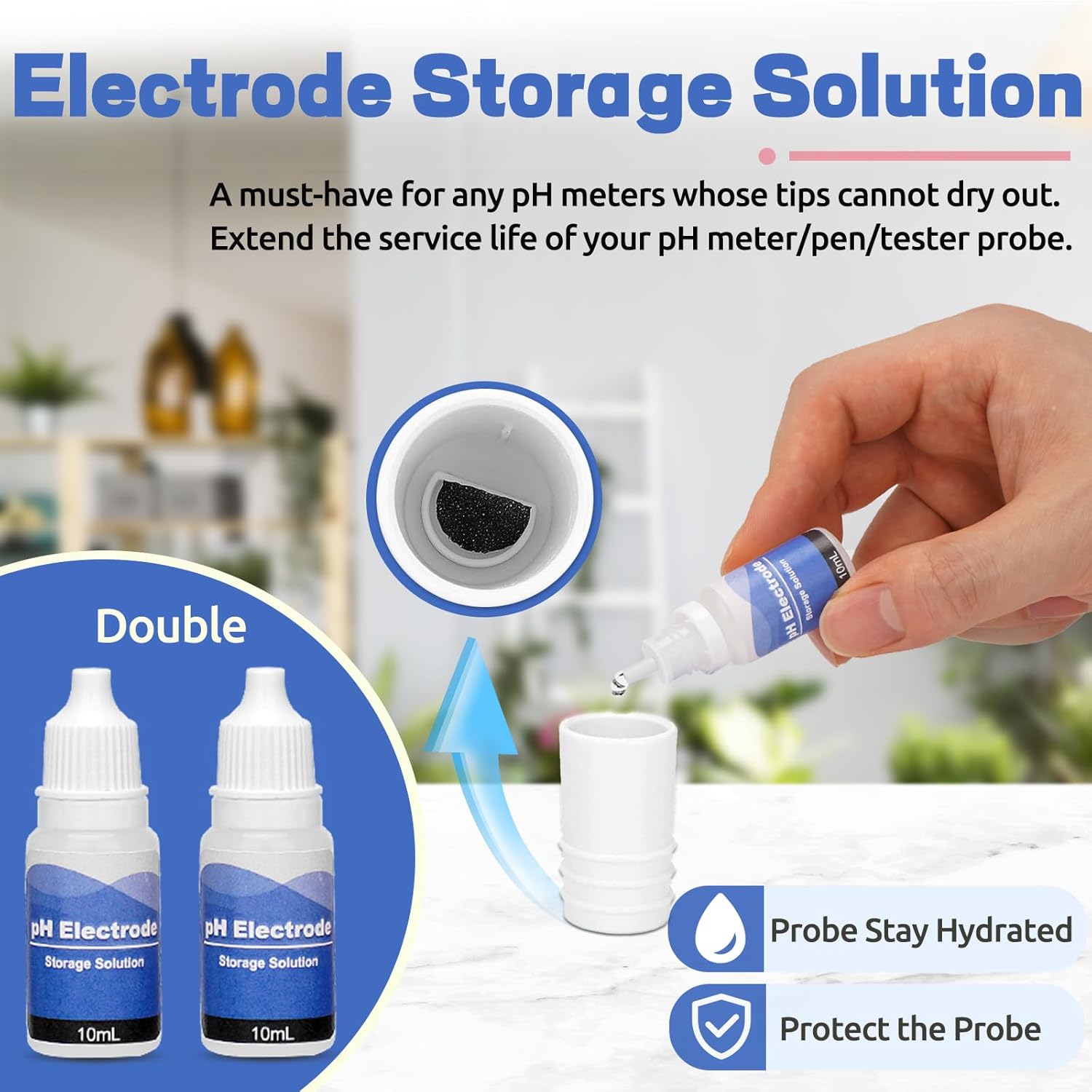 Pool Salt pH Tester Upgrade pH and ORP Meter Pool Water for pH, Salinity, ORP, TDS, EC, Temp and pH Calibration Solution pH7.00/4.00/10.01 50 mL Each, with pH Probe Storage Solution 2 Bottels10mL Each