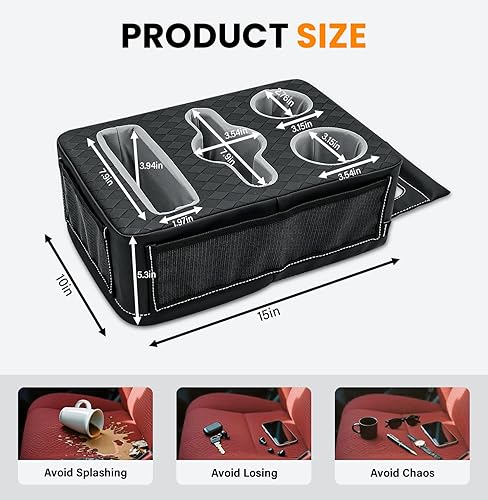 Miniatura 5 de Soporte para tazas de asiento trasero para automóvil, organizador de cama de camión, barco, sofá, bandeja expansor, accesorios de almacenamiento