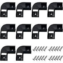 HAMRVL 10Pcs Black Led Diffuser Channel Corner Kit for Led Strip Lights L Shape 45X45 90 Degree Connectors for U Shape Kitchen Cabinets LED Aluminum System 17.2X7mm with Screw Angle Turning Solution