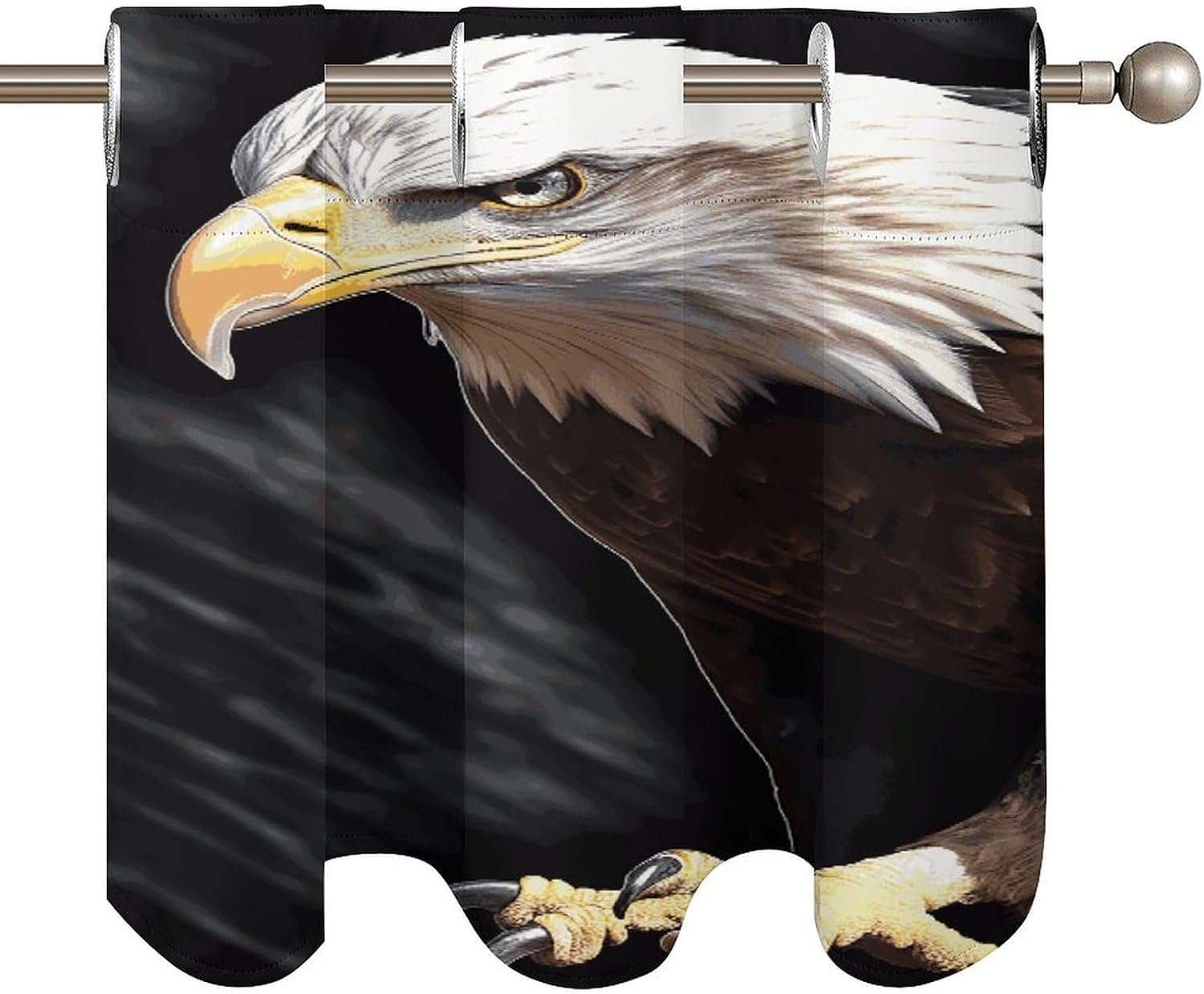 an Eagle Valance for Window, Soft Blackout Small Valance Curtains, Polyester Short Window Valances for Kitchen Living Room Bedroom Cafe, 52 X 18.1 Inches, 2 Panel