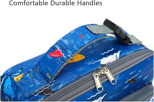 Vista 202 de Caja de almuerzo para niños con aislamiento, bolsa suave mini enfriador de vuelta a la escuela térmica de comida para niñas, niños, océano azul azul