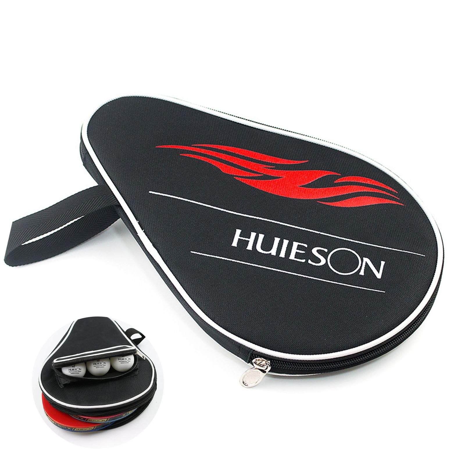 SULIUDAJI 1 Pièce Housse Raquette Ping Pong, Housse de Raquette Safe avec Rangement balles - Durable et éranche à la poussière - pour Raquettes de Ping-Pong