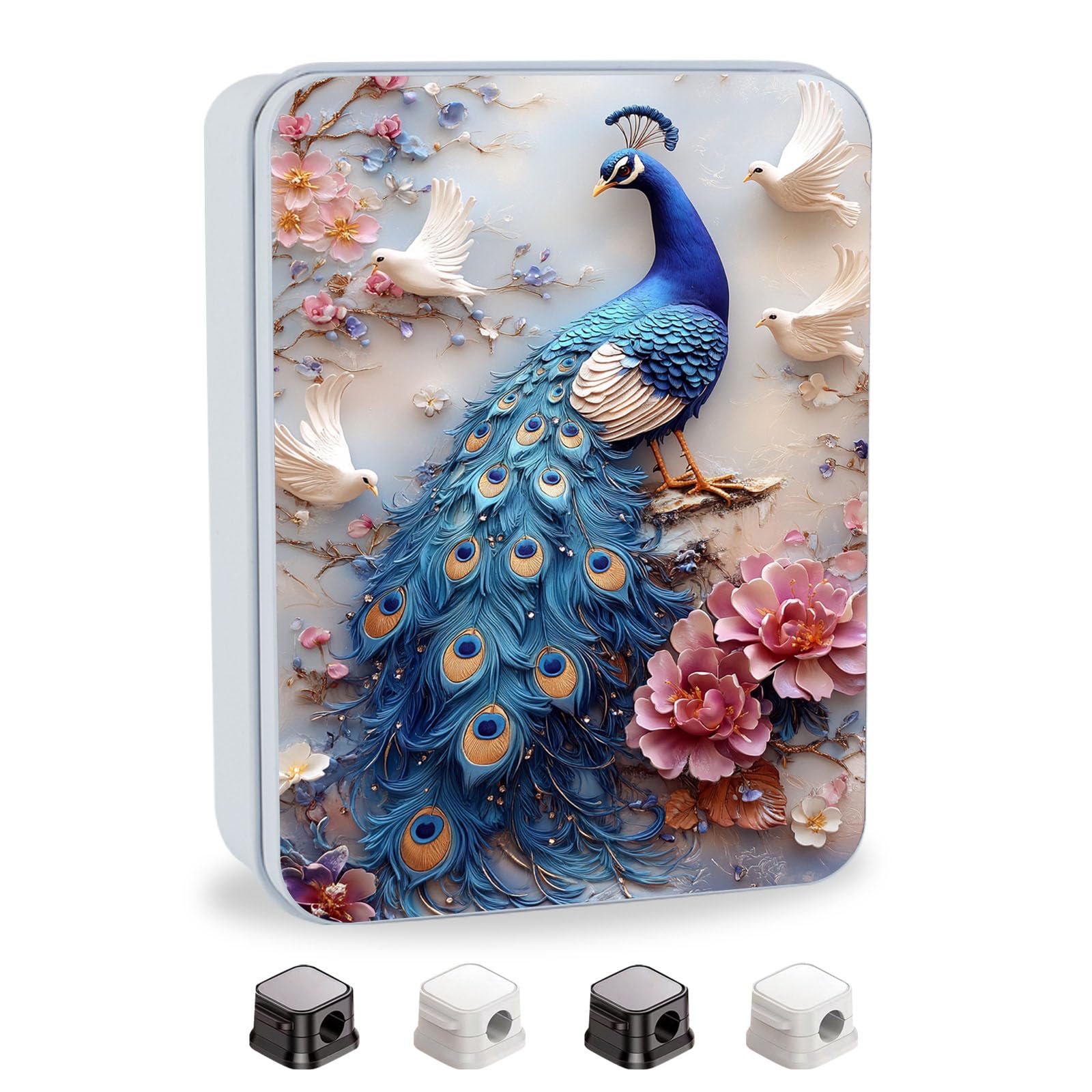 Metal Tin Box with Lid, Blue