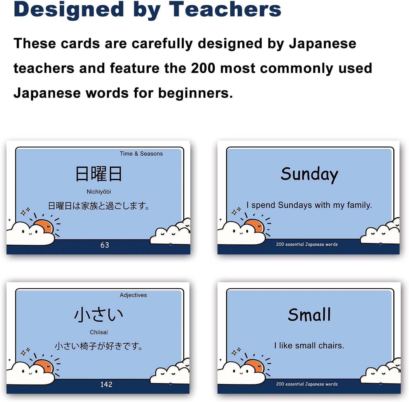 200 Essential Japanese Words Vocabulary Flash Cards Flashcard for Beginners Adults | Learn Japanese for Beginners Adult