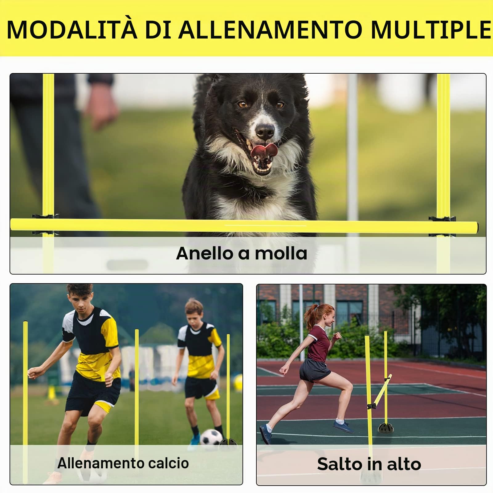 UISEBRT Set di barre per saltare Agility Grid Set di aste da allenamento Agility Hostacoli, set multifunzionale, per allenamento condizionale, dribbeln, sport scolastici