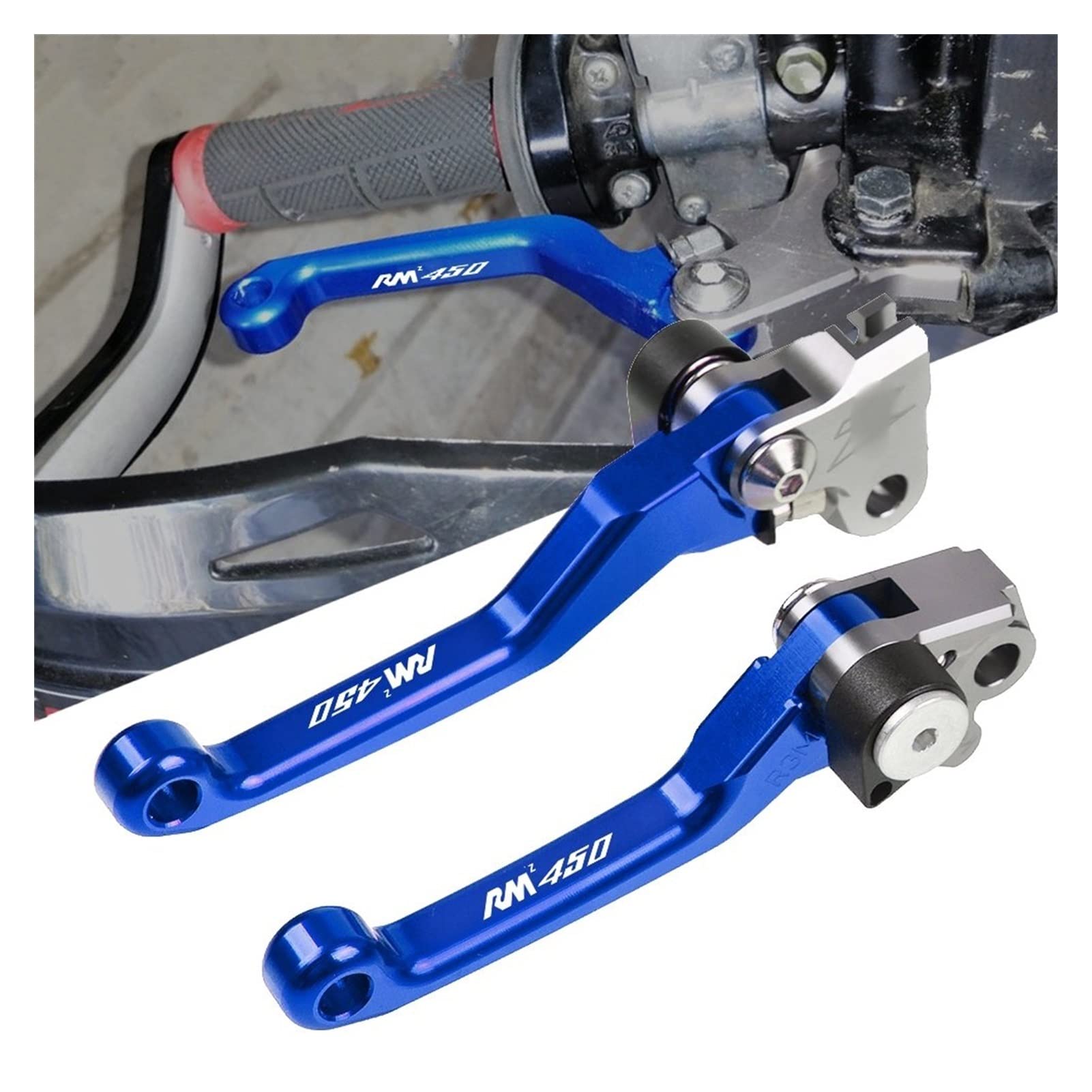 Noir 1 - Leviers De Frein Et D'Embrayage Courts CNC Avec Logo