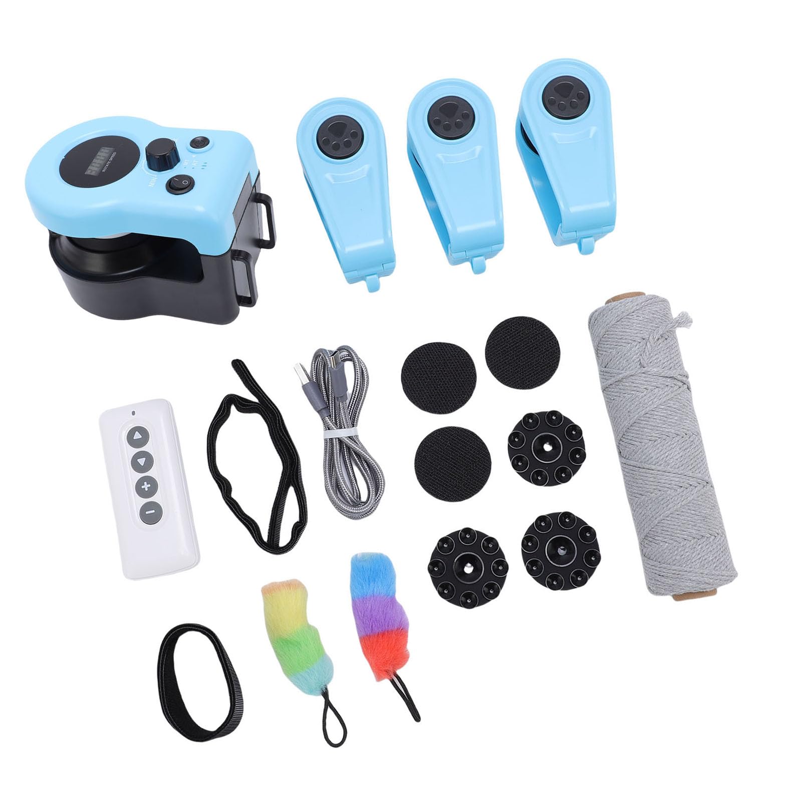Topiky Juguete Interactivo para Gatos con Control Remoto con Diseño de Plumas de Sonido, Juguete de Ejercicio Eléctrico para Juegos en Interiores, para Correr con Movimiento de Rotación Automática