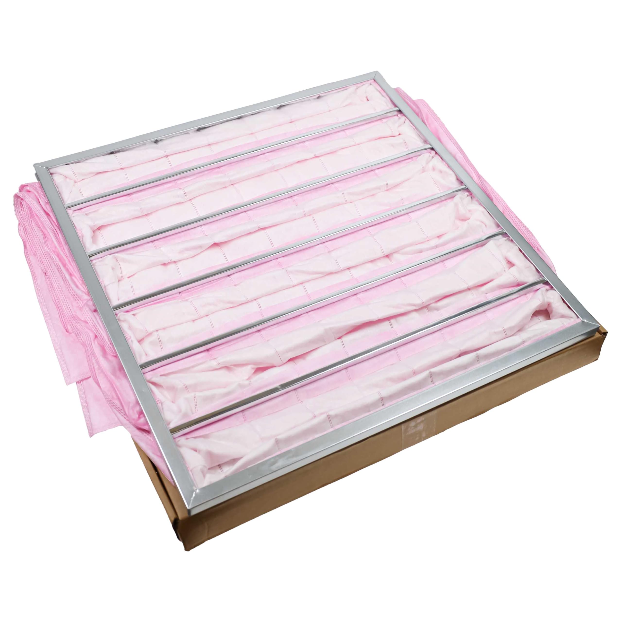 vhbw Taschenfilter für Klima- und Lüftungsanlagen - Filter F7, 59,2 x 59,2 x 60 cm Rosa