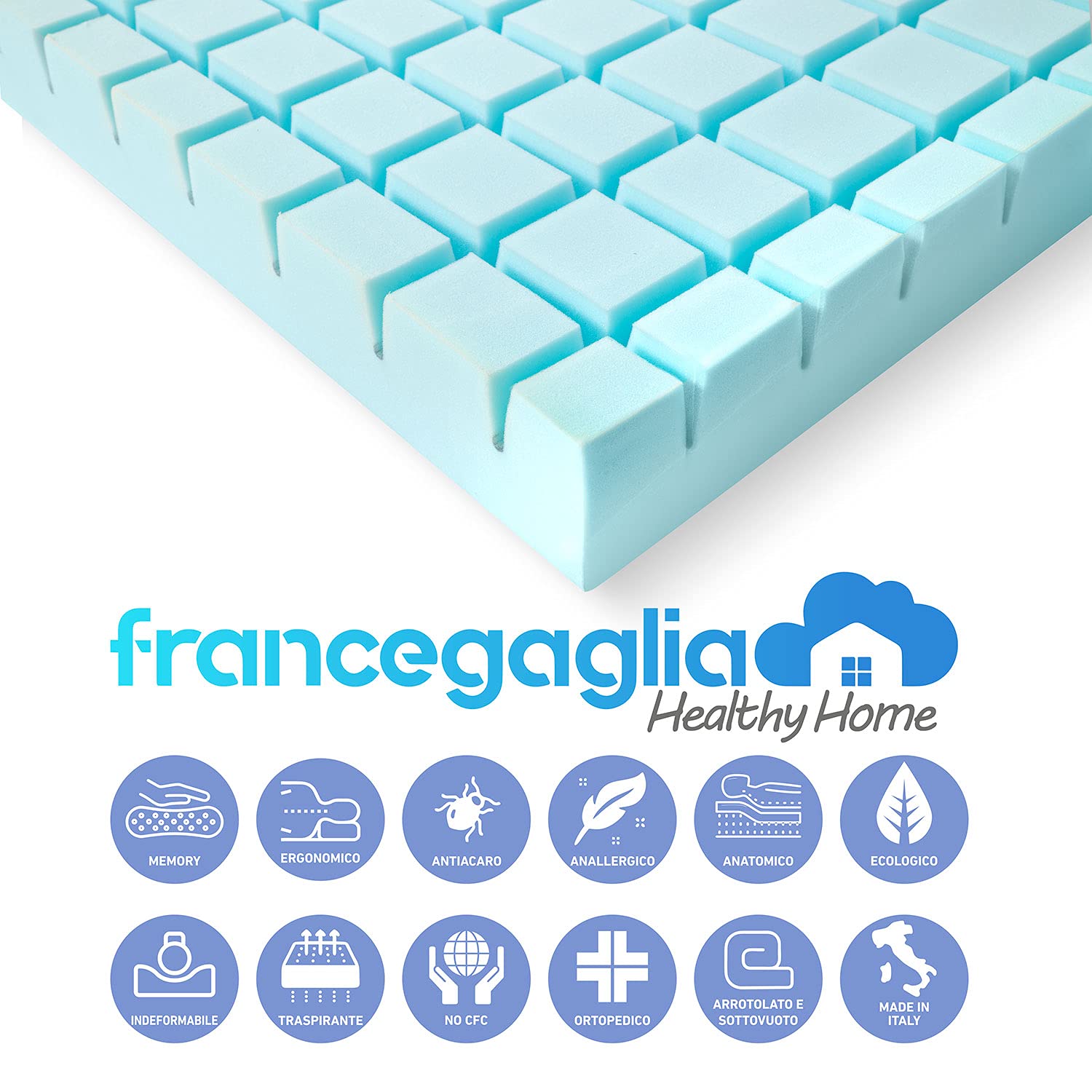 Francegaglia® Materasso Antidecubito per Anziani - Riduce Piaghe da decubito - Materasso ospedaliero - Alto 10cm - Mod. Tiche