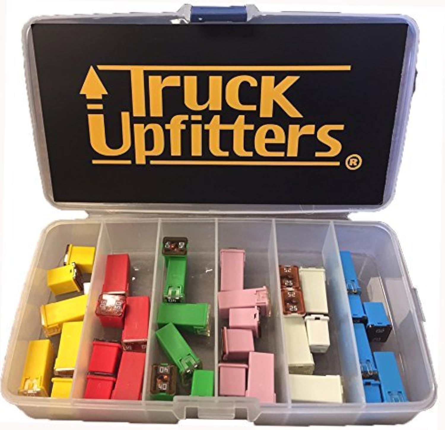 Truck Upfitters 36 pc Automotive Combination Low and Tall/STD Profile JCASE Compatible Box Shaped Assortment Fuse Kit for Foreign and Domestic Pickup Trucks, Cars and SUVs