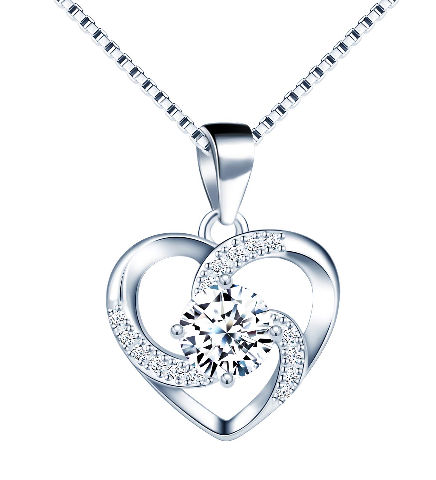 AMOONIC Hartketting van 925 sterling zilver, verguld, halsketting voor dames, verstelbaar 45-50 cm, met hartvormige hanger, echt zilveren ketting met steen, vrouwen, sieraden, cadeau voor je moeder AMOONIC Hartketting van 925 sterling zilver, verguld, halsketting voor dames, verstelbaar 45-50 cm, met hartvormige hanger, echt zilveren ketting met steen, vrouwen, sieraden, cadeau voor je moeder
