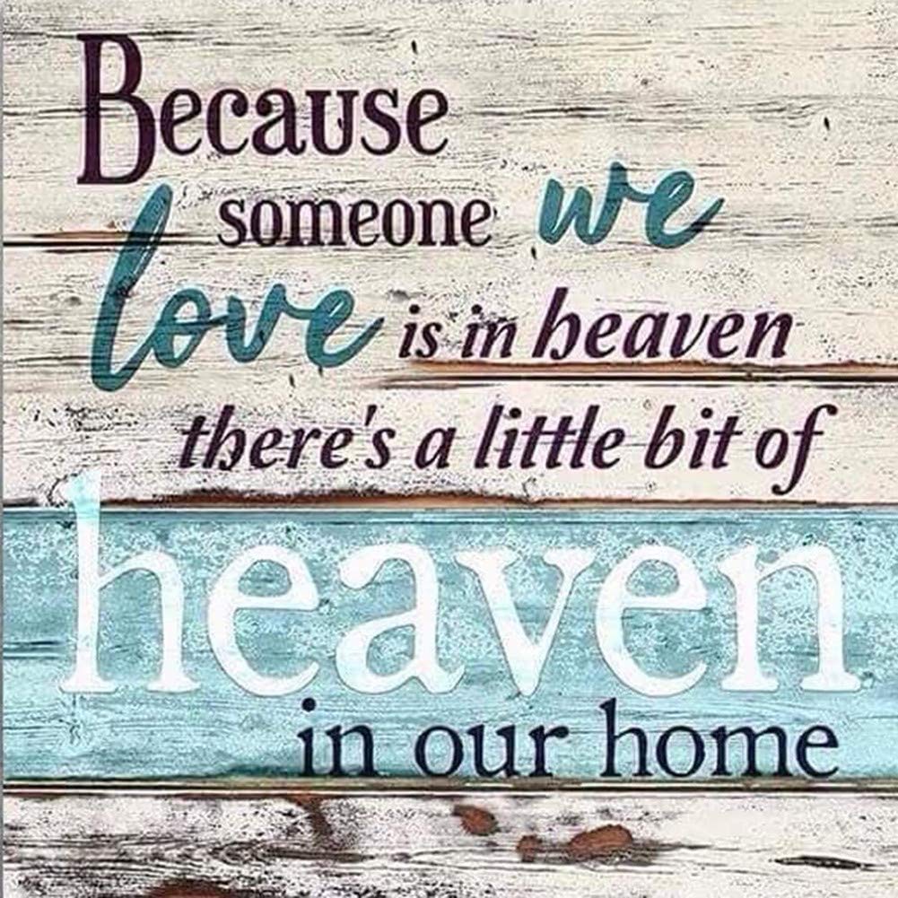 Awesocrafts Cross Stitch Stamped Kits Because Someone We Love is in Heaven Quotes Easy Patterns Cross Stitching Embroidery Needlework Kit Supplies (Heaven)
