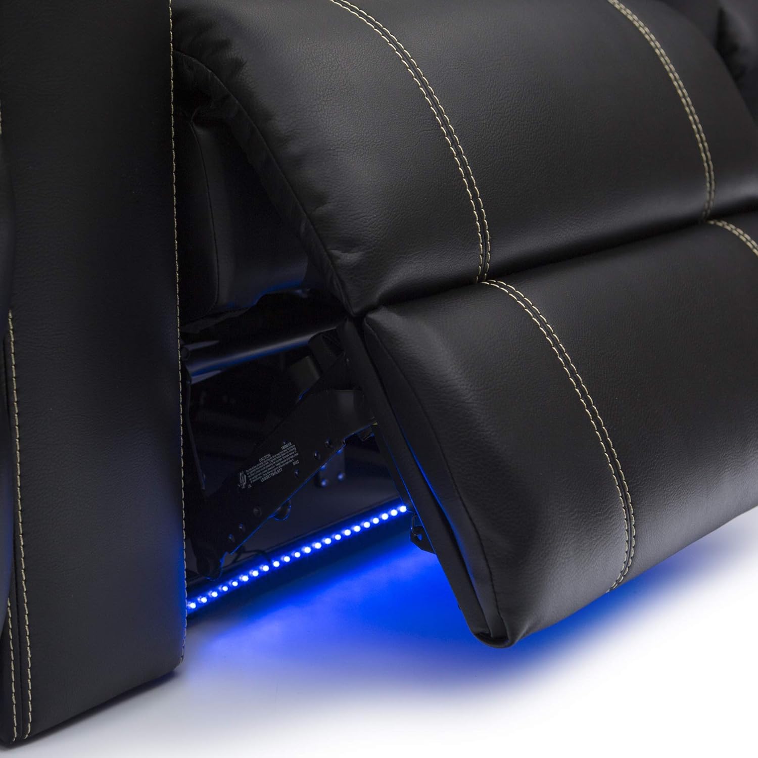 Seatcraft Dynasty - Home Theater Seating - Power Recline - Leather Gel - Base Lighting - Lighted Cup Holders - USB Charging - Wall Hugger - Single Recliner, Black : Everything Else