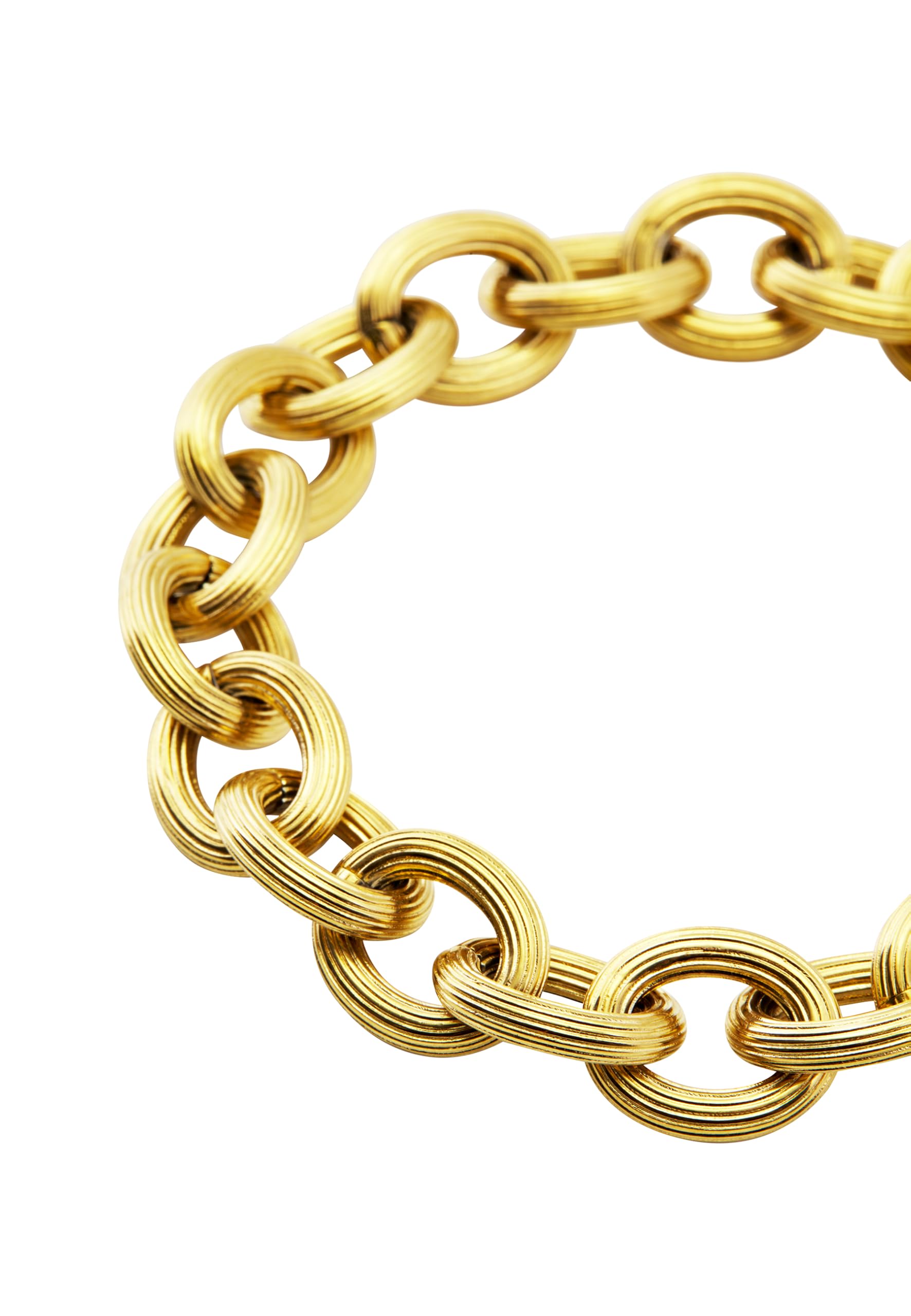 Breil, Collezione Moor, Bracciale Donna in Acciaio, Catena con Malie Ovali e Texture Zigrinata, Chiusura a Moschettone, Lunghezza Regolabile