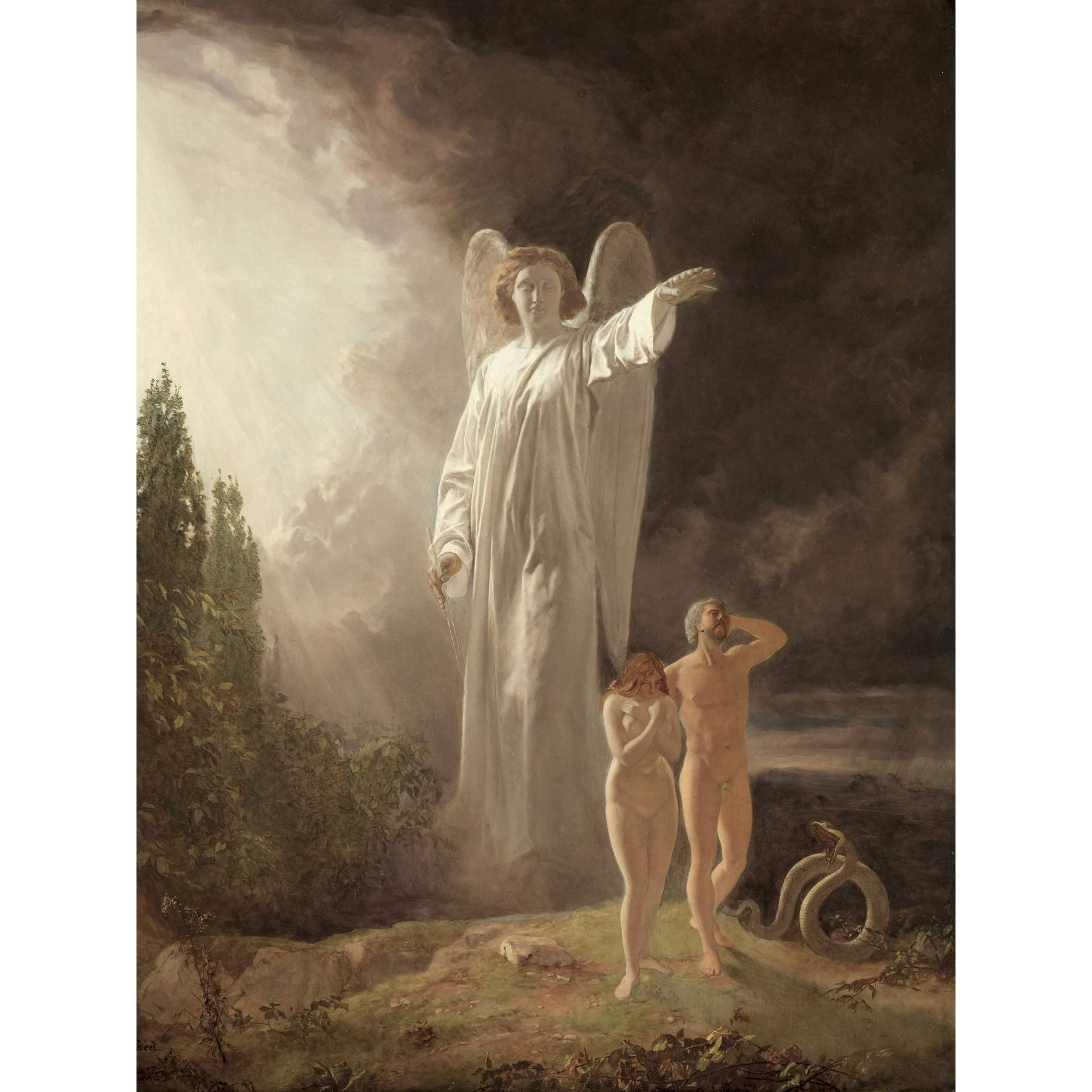 Artery8 Faed Expulsion Of Adam And Eve Premium Wall Art Canvas Print 18X24 Inch