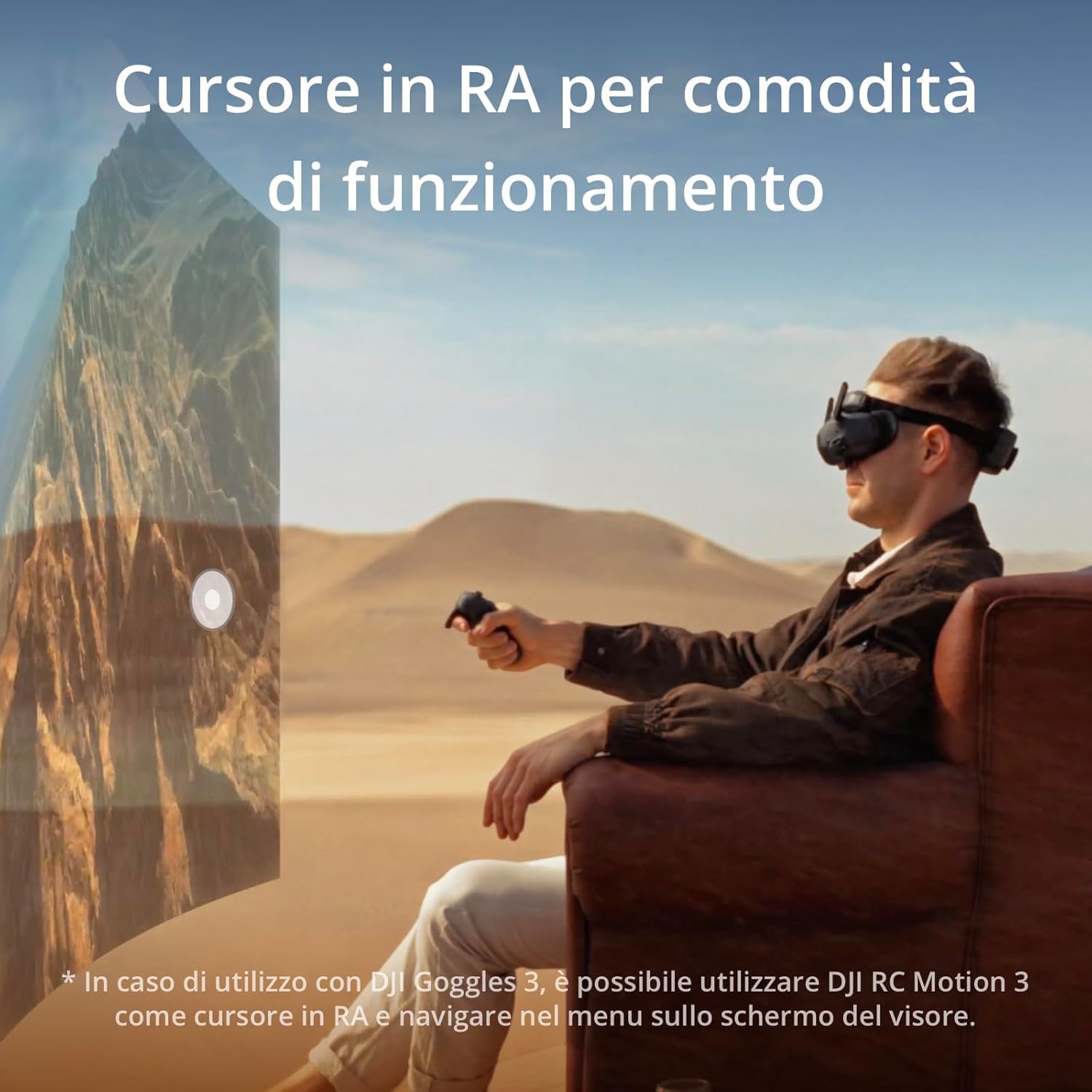 DJI RC Motion 3, controller FPV Smart con controllo del movimento immersivo, compatto e portatile, freno di emergenza One-Click, cursore AR, controller per drone intuitivo,compatibile con più modelli