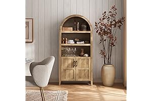 mopio Lauren 65.4" Short Arched Cabinet: Versatile Wood Hutch for Home Improvement