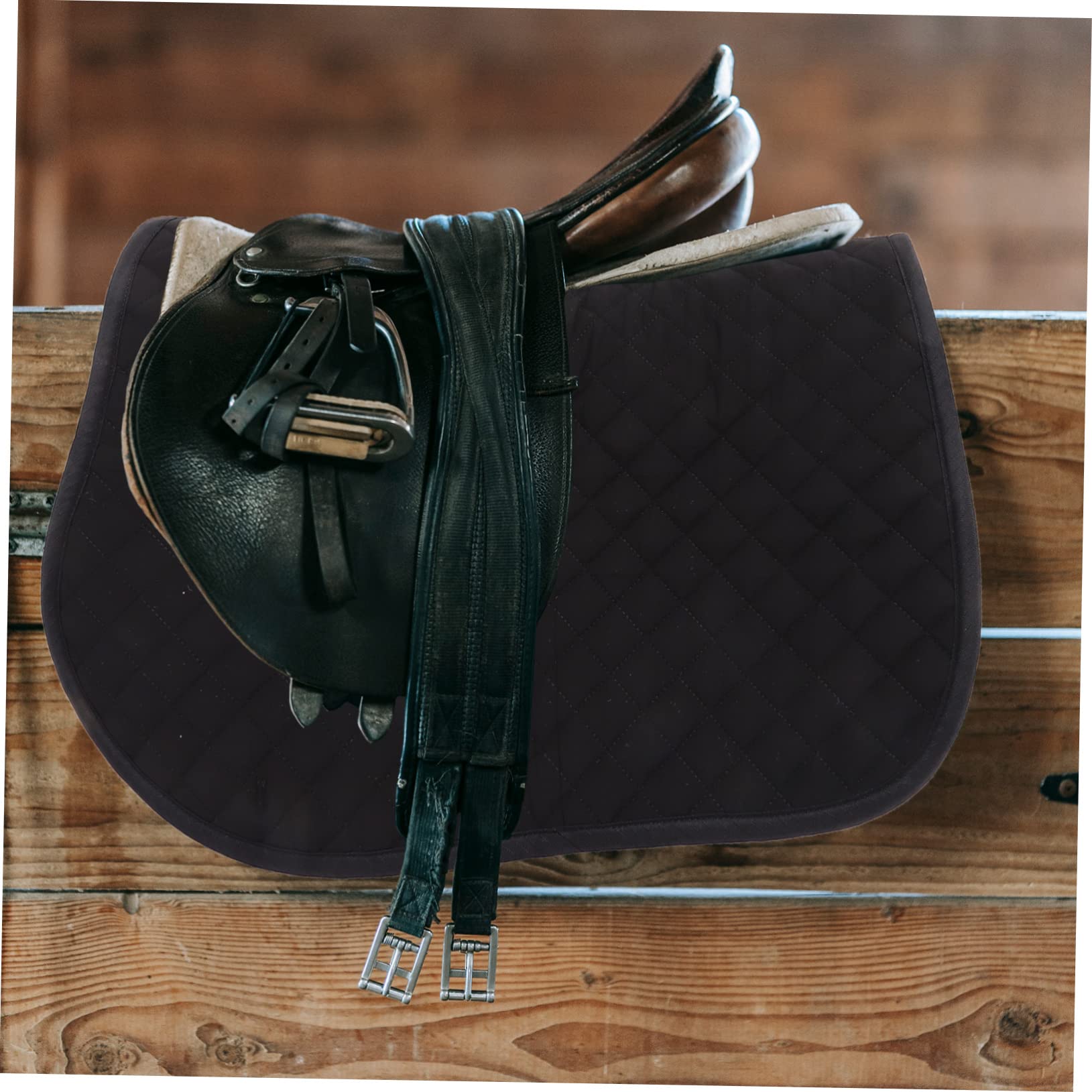 Kisangel Almohadilla Antideslizante para Caballo con Funda de Asiento Acolchada y Correa para Silla de Montar