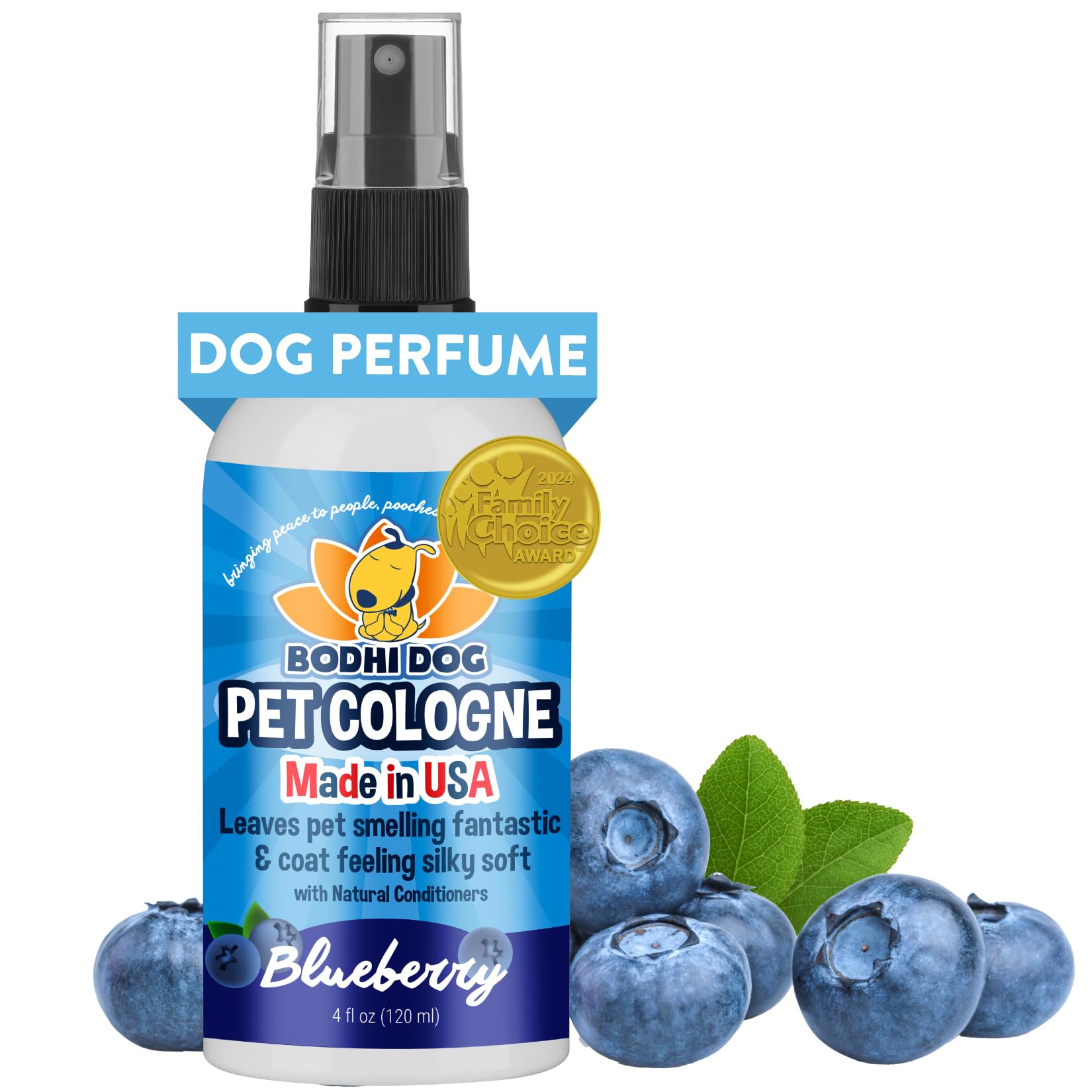 Bodhi Dog Natural Dog Cologne Blueberry - Premium Scented Deodorizing Pet Perfume with Conditioner for Dogs Cats -