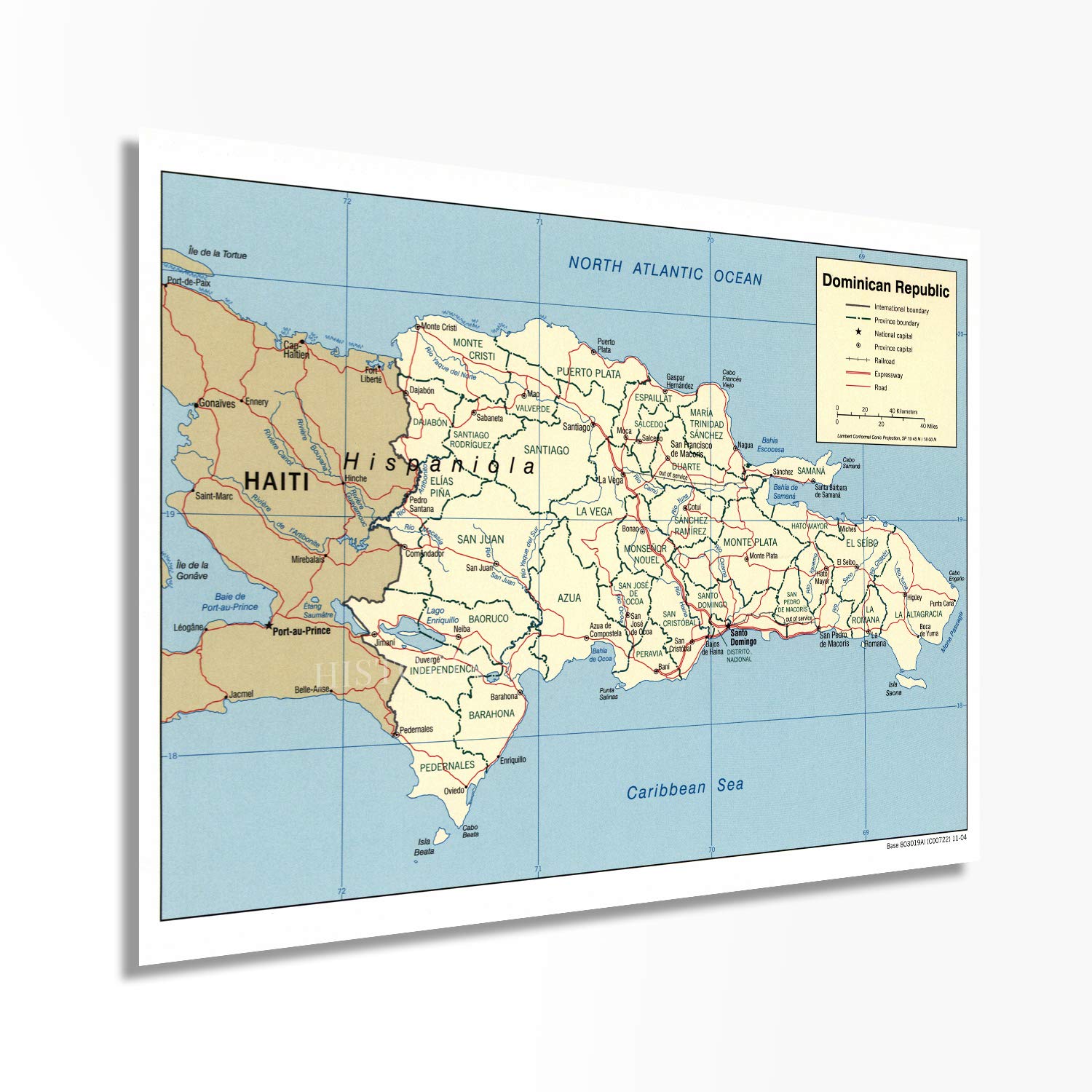 Buy HISTORIX 2004 Dominican Republic 18x24 Inch Dominican Republic Wall Art Dominican Wall