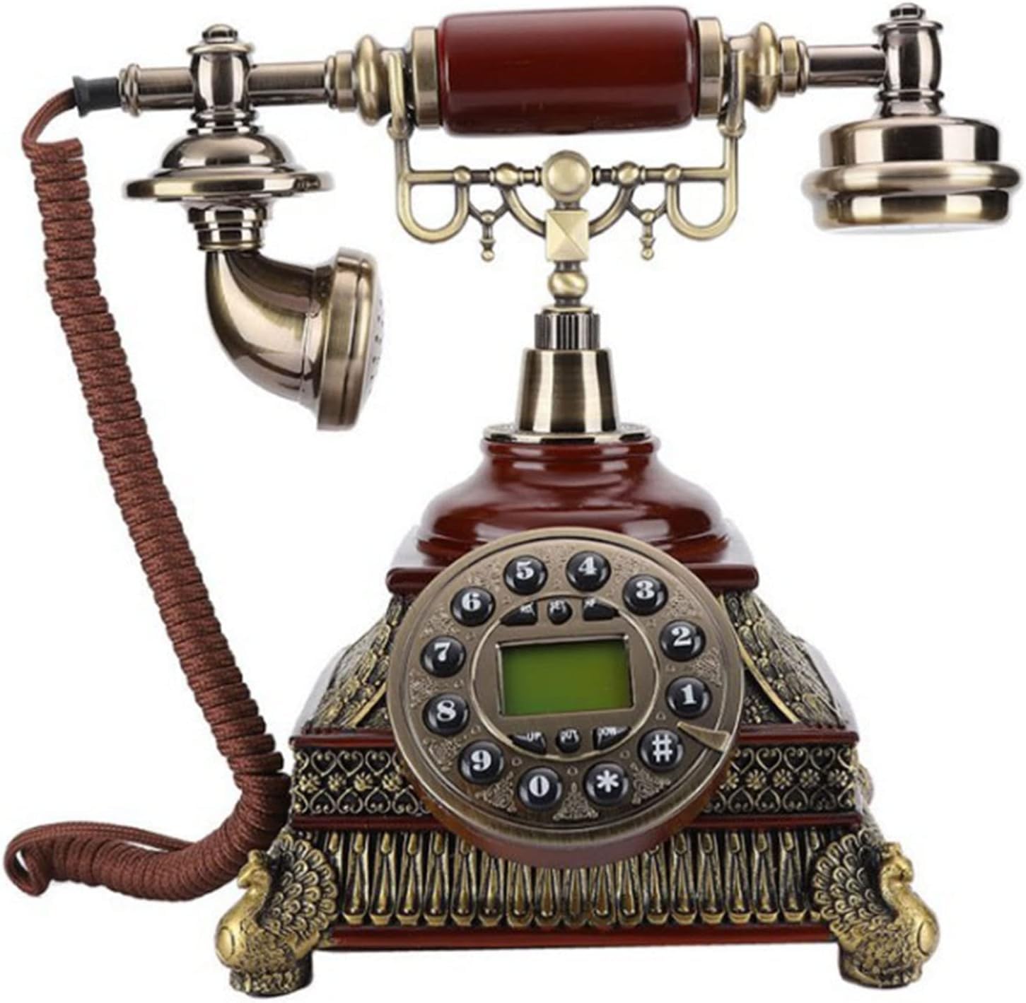 Telefono con cornetta retrò in Stile Europeo Telefono Fisso Vintage con Filo Telefono di casa Vecchio Stile con suonerie retrò