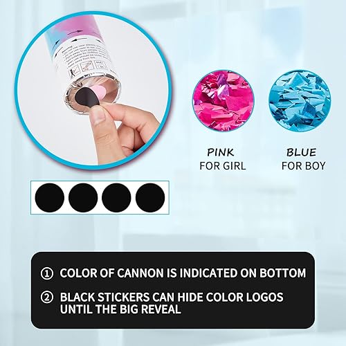 Miniatura 2 de Cañón de confeti de revelación de género, 4 azules para niños, decoraciones de revelación de género, juego de fiesta de ideas de revelación de