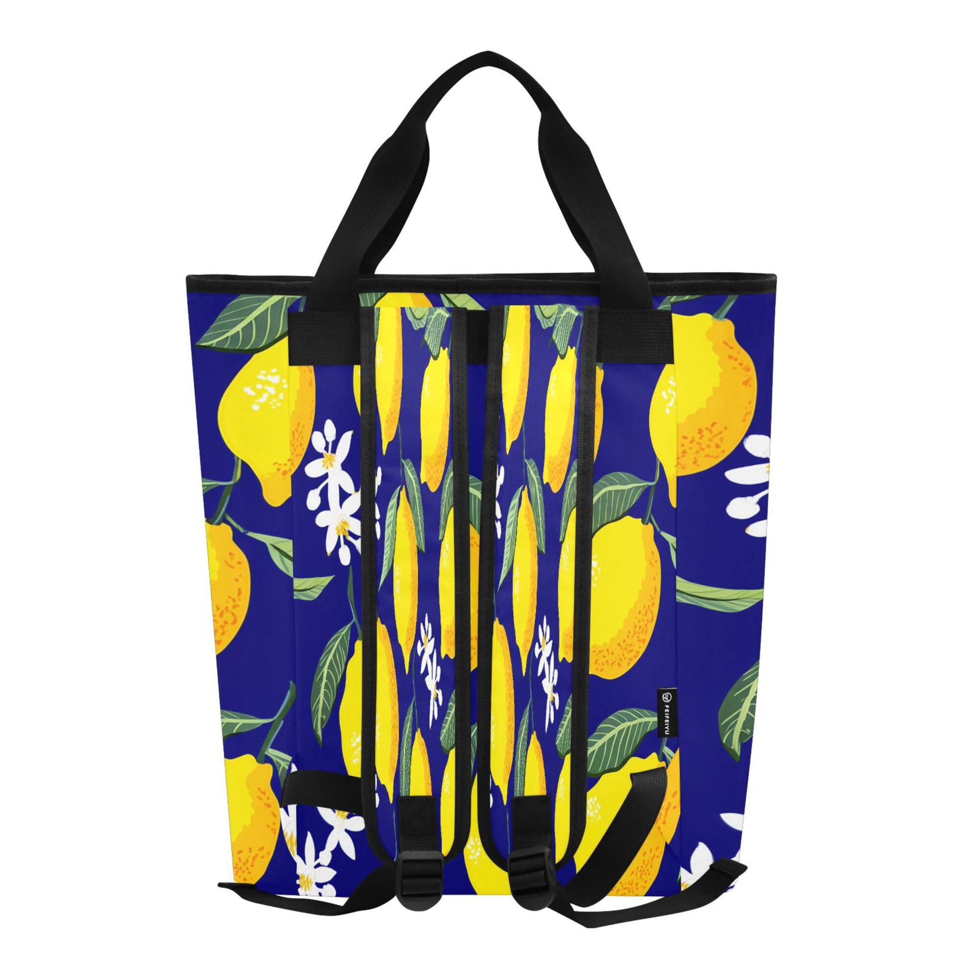 PYBUG Lemon Reusable Insulated Backpack 36 Cans,Large Leakproof Portable Cooler Tote Organizer for Office Picnic Hiking Beach BBQ