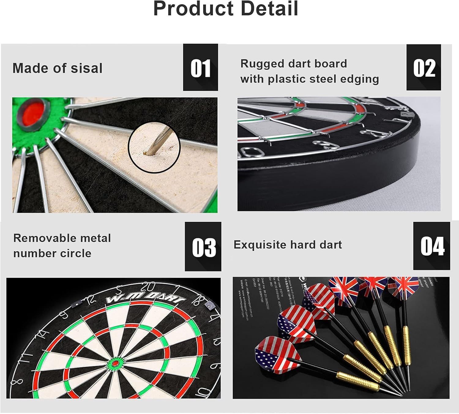 18“ Massivholz Borsten Dartboard Schrank Set Dartspiel Center mit selbstheilenden Sisal/Doppelseitige Dartscheibe, Profi Dartboard Set mit 6 Tip Darts, Classic Dartboard mit Schrank