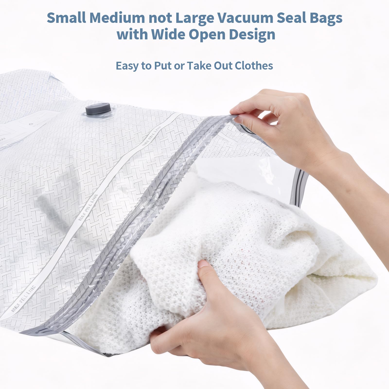 Bolsas de viaje de sellado al vacío para ropa, bolsas de almacenamiento al vacío con bomba recargable, paquete de 18 unidades de compresión para ahorrar espacio para ropa, mantas, ropa de cama, maleta