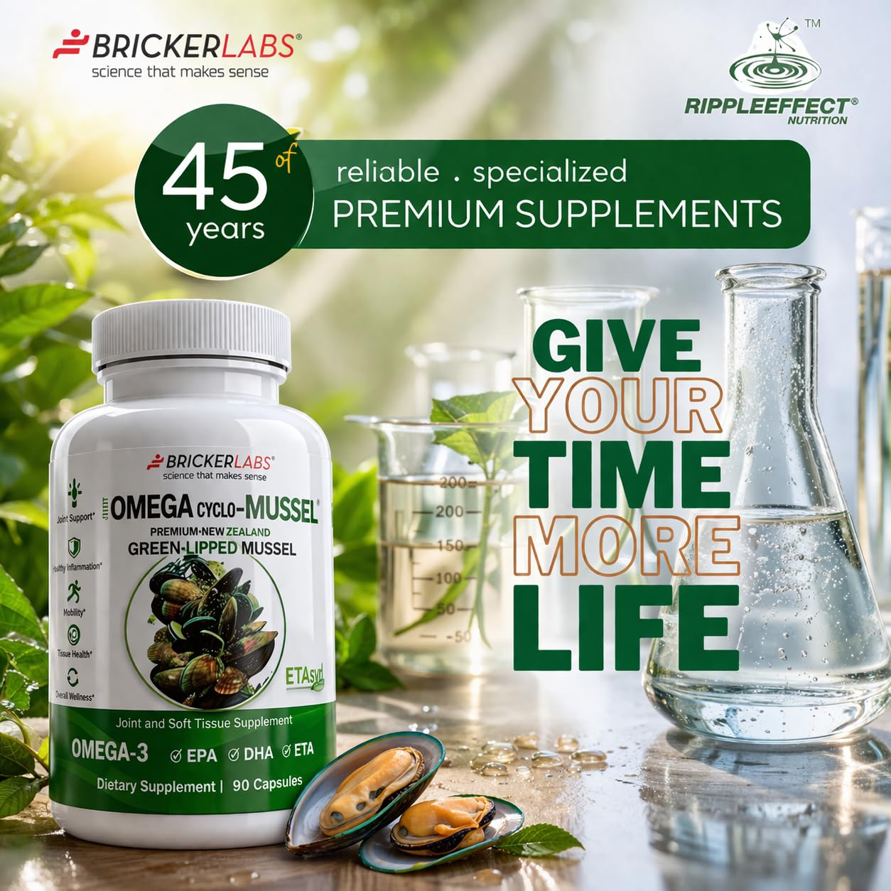 Bricker Labs Omega Cyclo - Mussel Joint Health Supplement, Premium New Zealand Green Lipped Mussel, Full Spectrum Omega Joint Supplements for Joint Health and Comfort, 90 Capsules — Amazon image 9