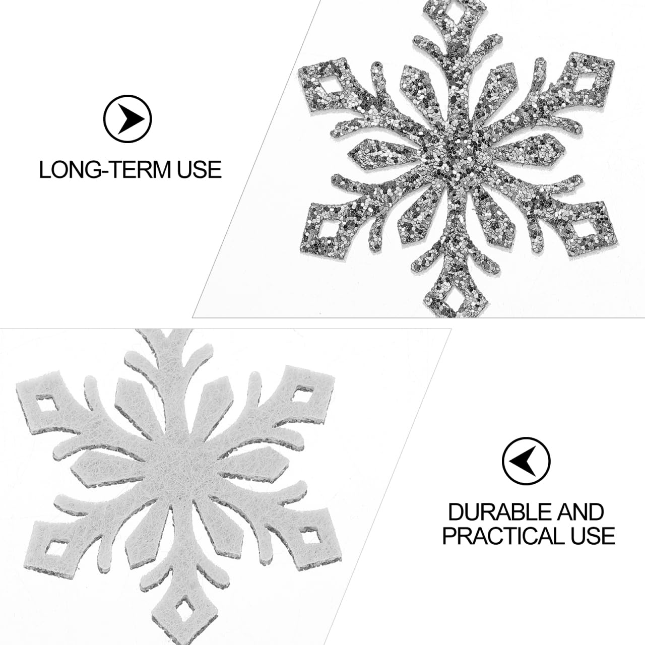 EXCEART 30pcs Snowflake Glitter Patches - Iron-On Appliques For DIY Hair Clips, Clothes, Hats & Crafts - View #12
