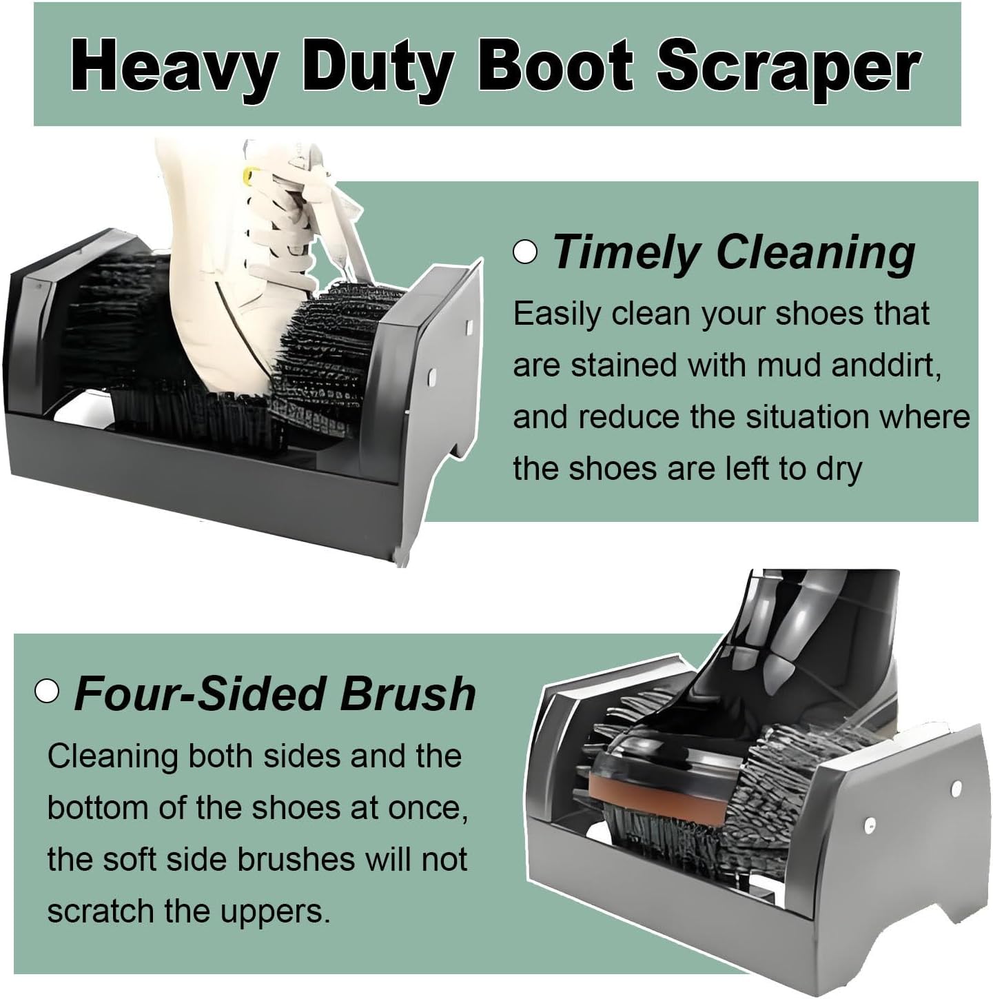 High-Efficiency Outdoor Shoe Cleaner Brush - Non-Slip Grip Mud Remover for Garden, Farm, and Entryway, Ultimate Boot Scrubber for All Outdoor Cleaning Applications