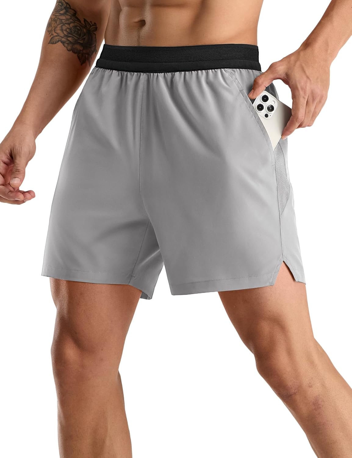 MIER Men's Quick Dry Athletic Running Shorts with Pockets, Extra-Light Workout Gym Sports Active Shorts for Men,5 Inch Inseam