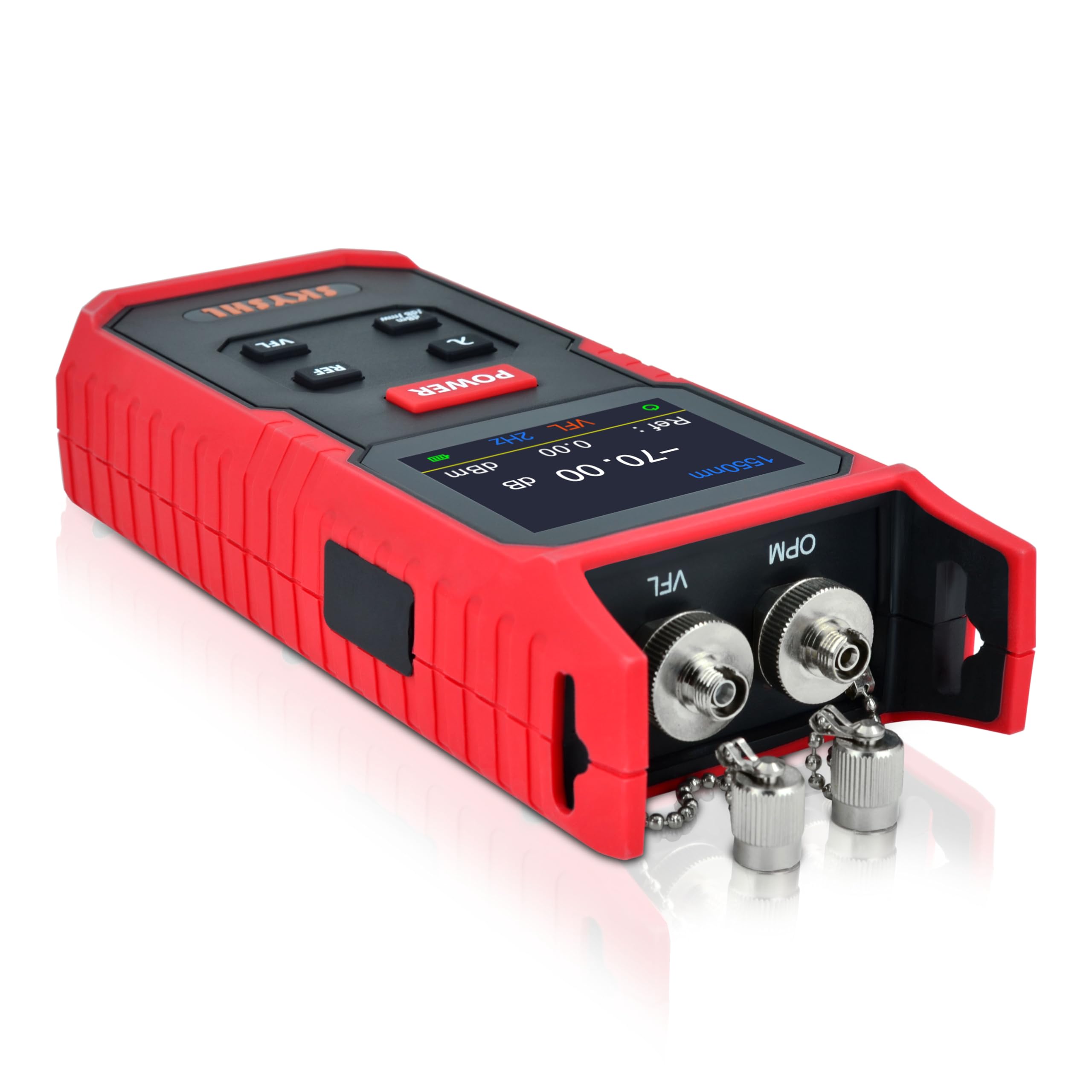 OPM Optisches Leistungsmessgerät 850nm-1700nm -70dBm bis +8dBm VFL 650nm 8km 2,3-Zoll-Farbbildschirm Optical Fiber Power Meter SC FC ST LC