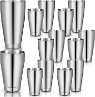 Vista 9 de Sabary Juego de 6 cocteleras profesionales Boston de acero inoxidable, mezclador de bebidas Martini, herramienta básica, batido ponderado, juego