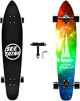 Vista 10 de Patineta de 42 pulgadas de largo completo Cruiser Pintail, el original Artisan Maple Skateboard Cruiser Pintail para crucero, tallado, estilo libre