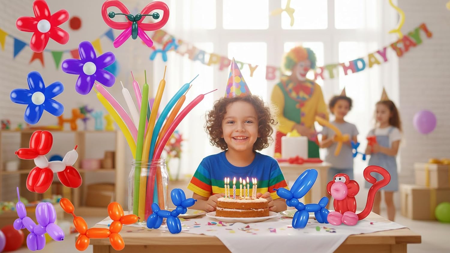 KADBANER 260Q Long Balloons 100 Pack latex balloons Graduation Wedding Reunion Party Birthday