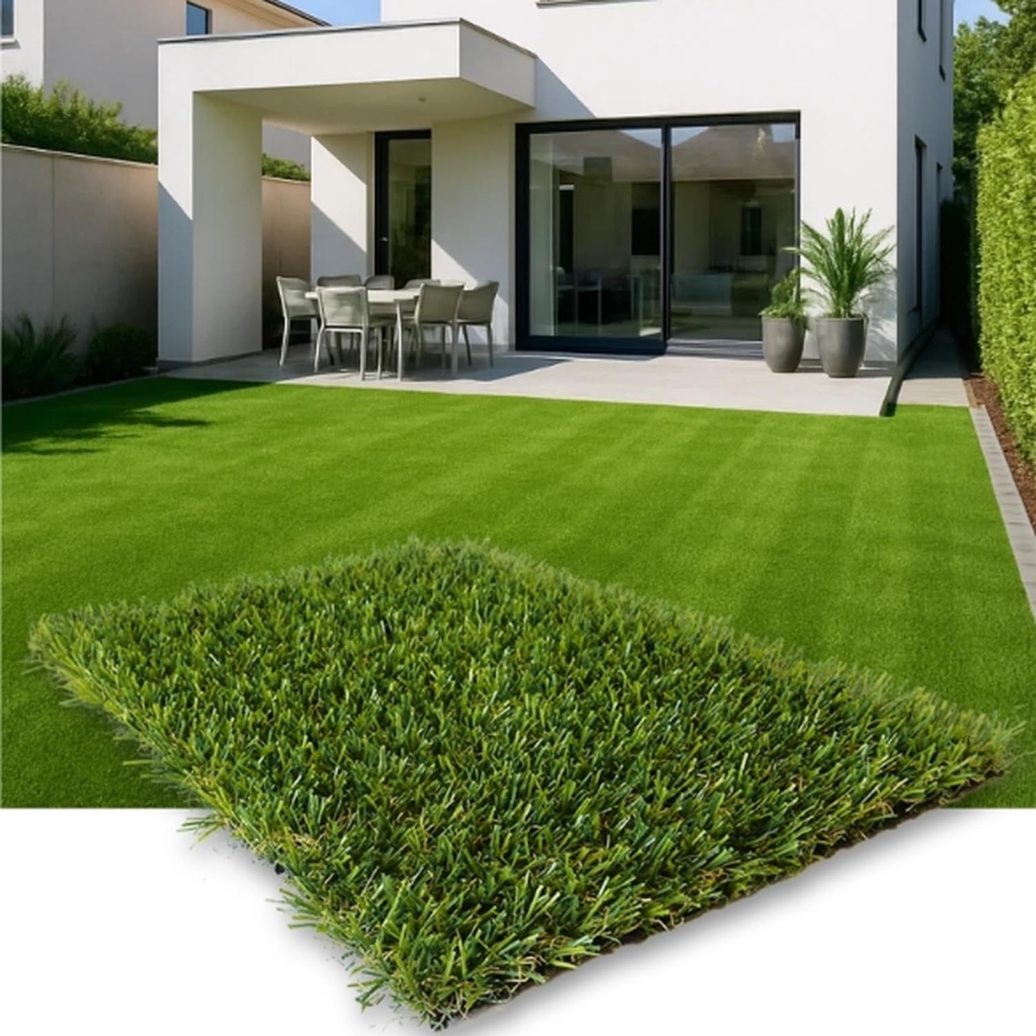 GrecoShop Prato Sintetico 2x10 m Tappeto Erba Artificiale Altezza 20 mm Manto Erboso Drenante per Giardino Terrazzo Balcone Esterno Realistico Resistente UV Facile Installazione