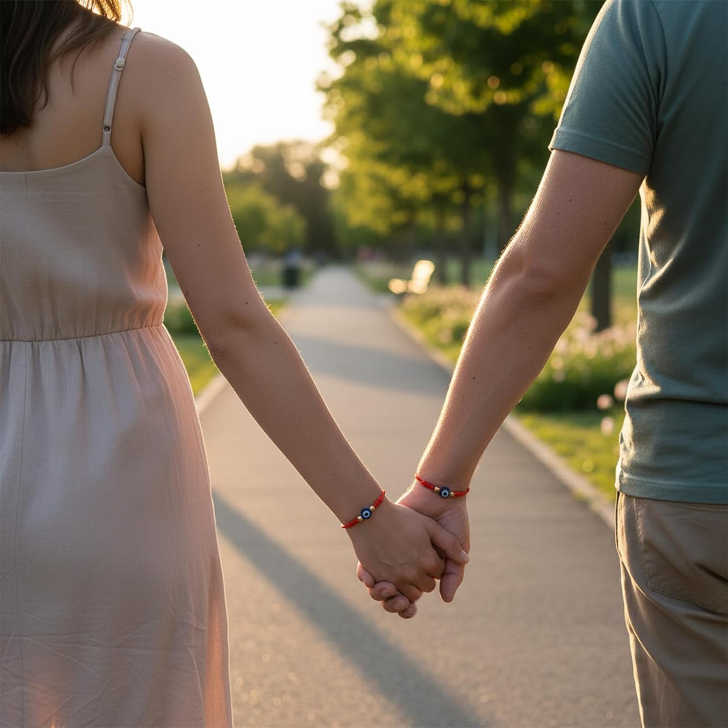 Yolev 9Pcs Evil Eye Bracelets 7 Knot Lucky Bracelets Set Adjustable Red String Bracelet with Gold Beads Handmade Braided Evil Eye Jewelry for Women Men - Image 5