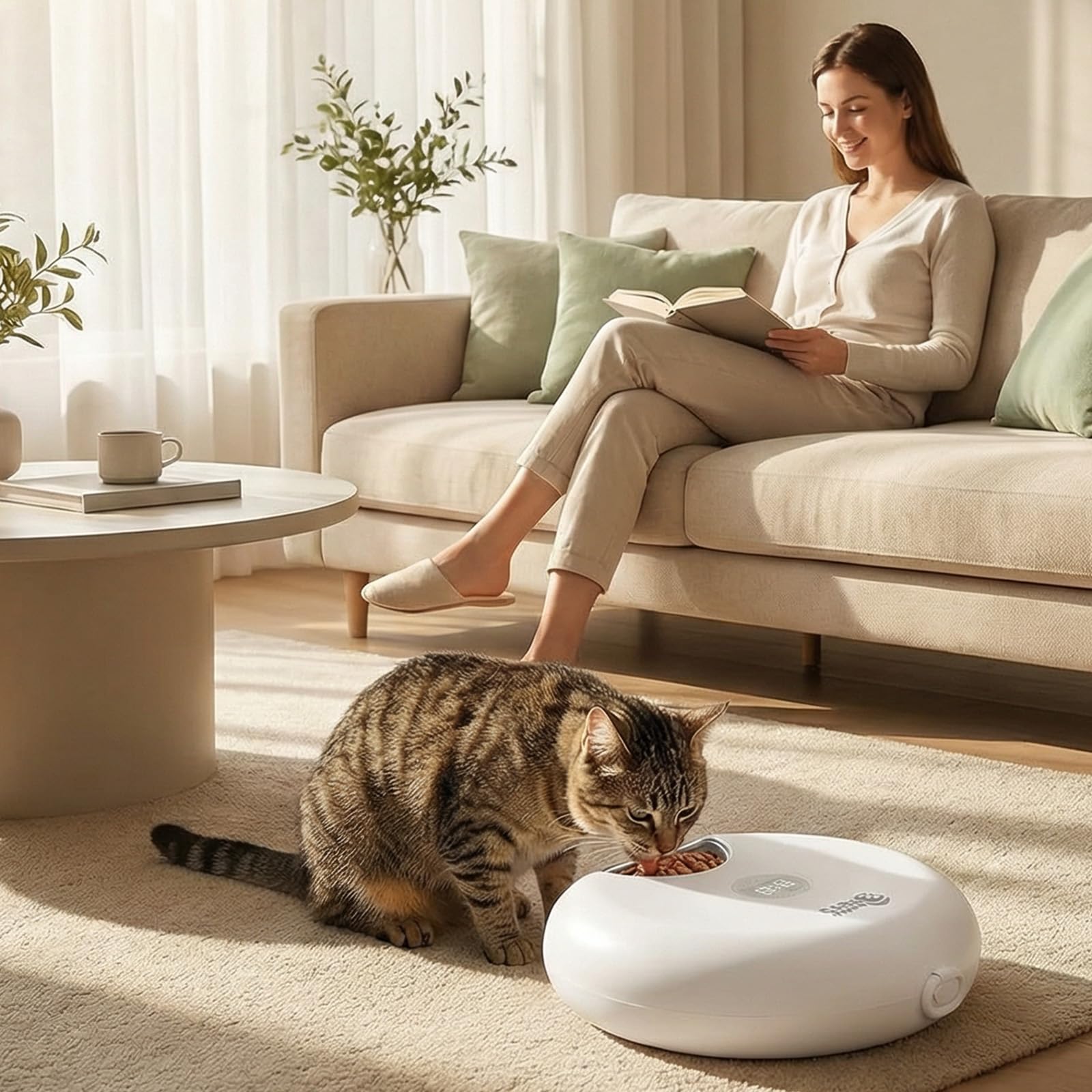 Ownpets Automatic Cat Feeder for Wet Food, with Stainless Steel Tray, 6 Meals Rechargeable Auto Pet Feeder with 2 Ice Packs, Cat Food Dispenser for Cats Small Dogs - image 7