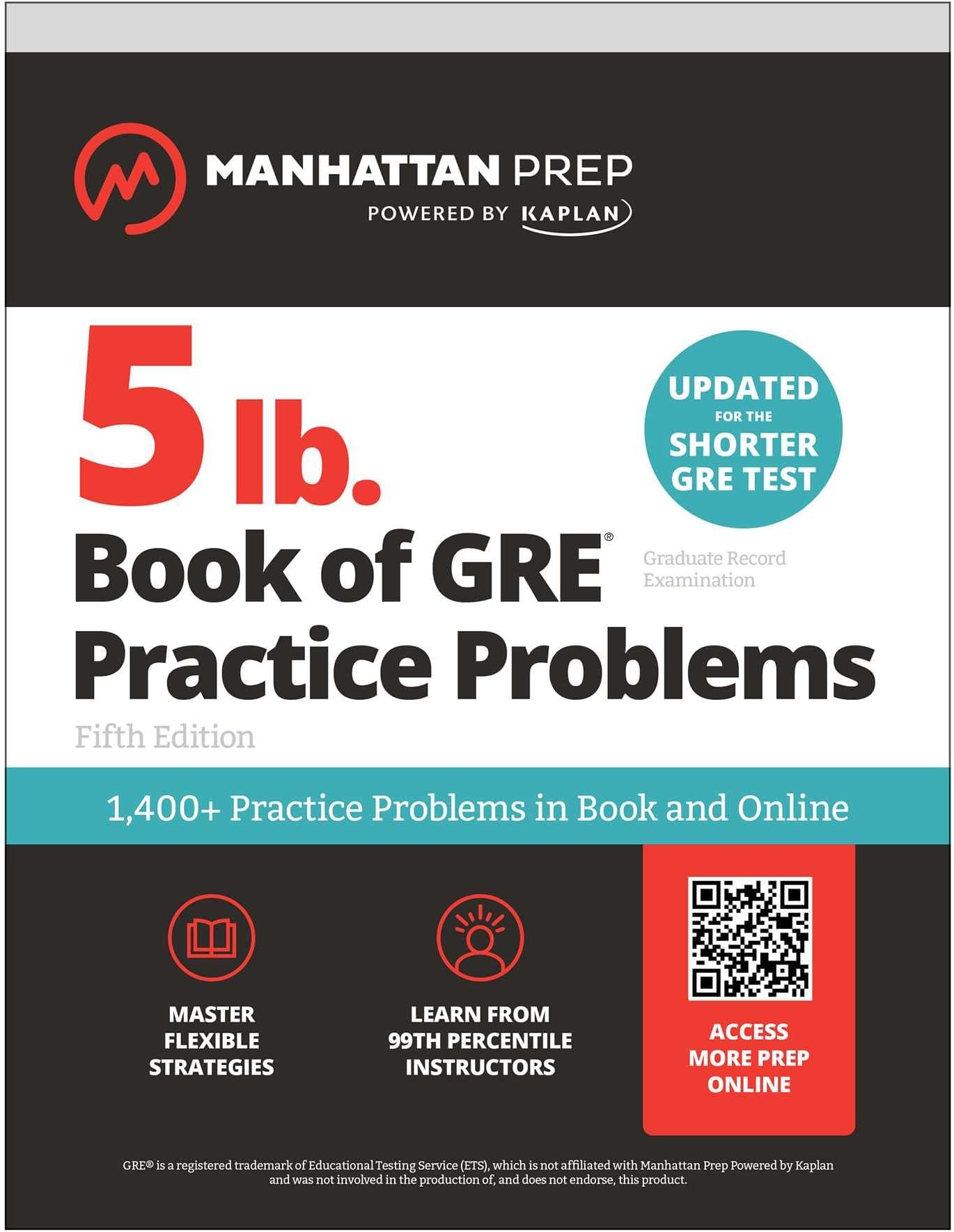 5 lb. Book of GRE Practice Problems: 1,400+ Practice Problems in Book and Online (Manhattan Prep 5 lb)