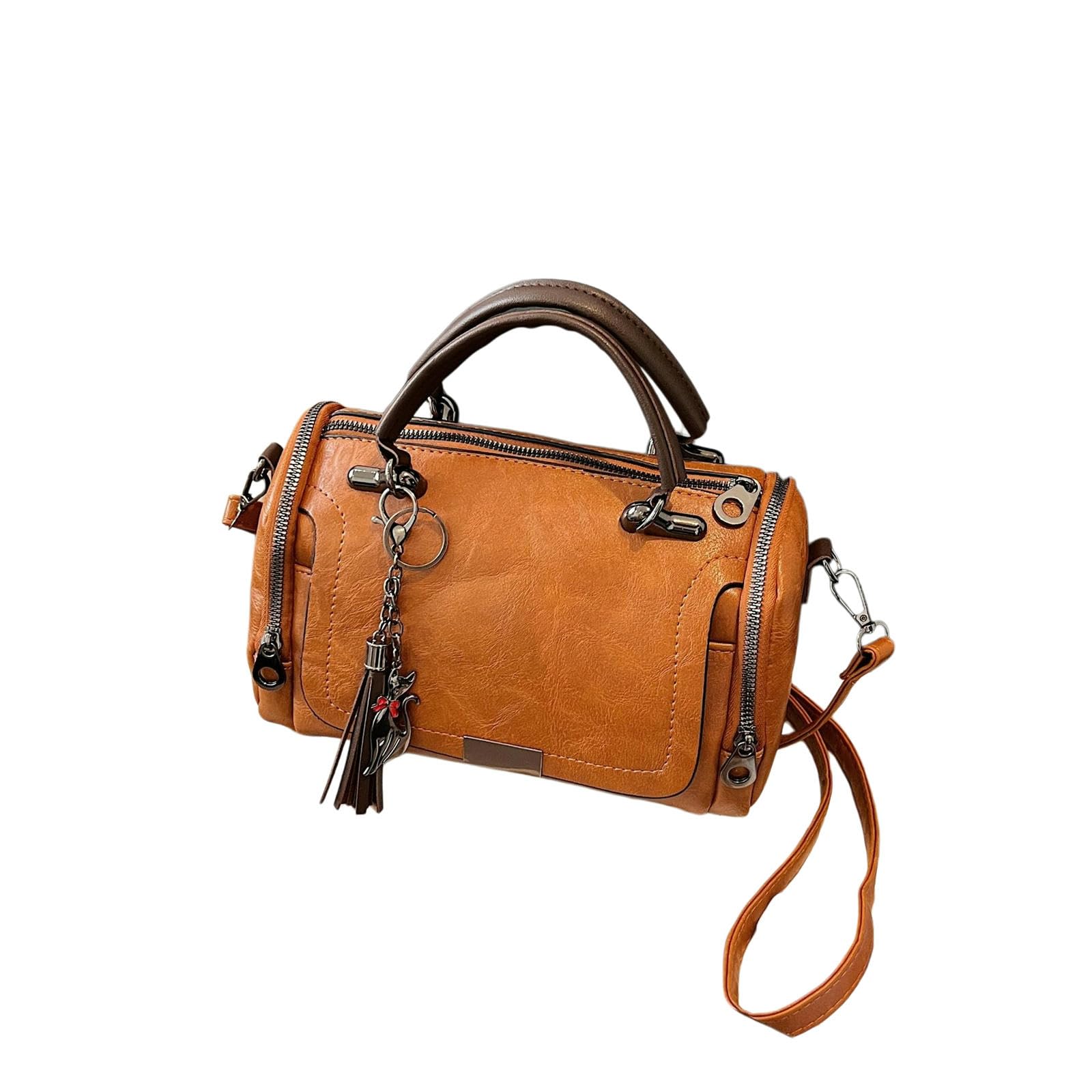 Borsa da Donna A Tracolla in Stile retrò con Grande capacità-Marrone