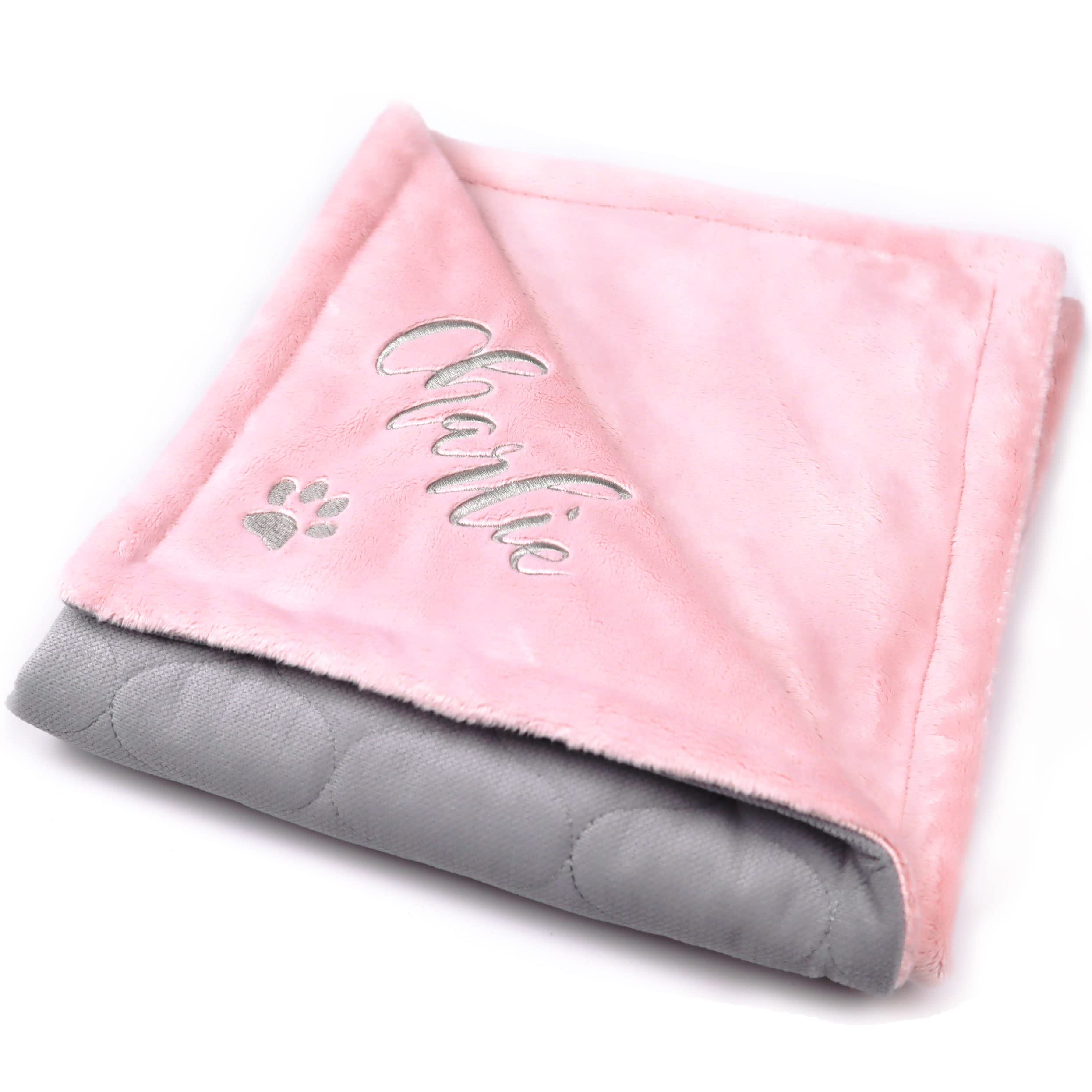 Generisch Personalisierte Hundedecke mit Namen – Premium Kuscheldecke für Hunde & Katzen – Bestickt & Gepolstert – Geschenk für Hundebesitzer, Welpen & Neue Hundeeltern (pink)