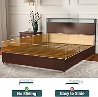 Vista 21 de Base de cama de terciopelo de tamaño matrimonial con cabecera tapizada, cabecera de almacenamiento de terciopelo copetudo, marcos de cama