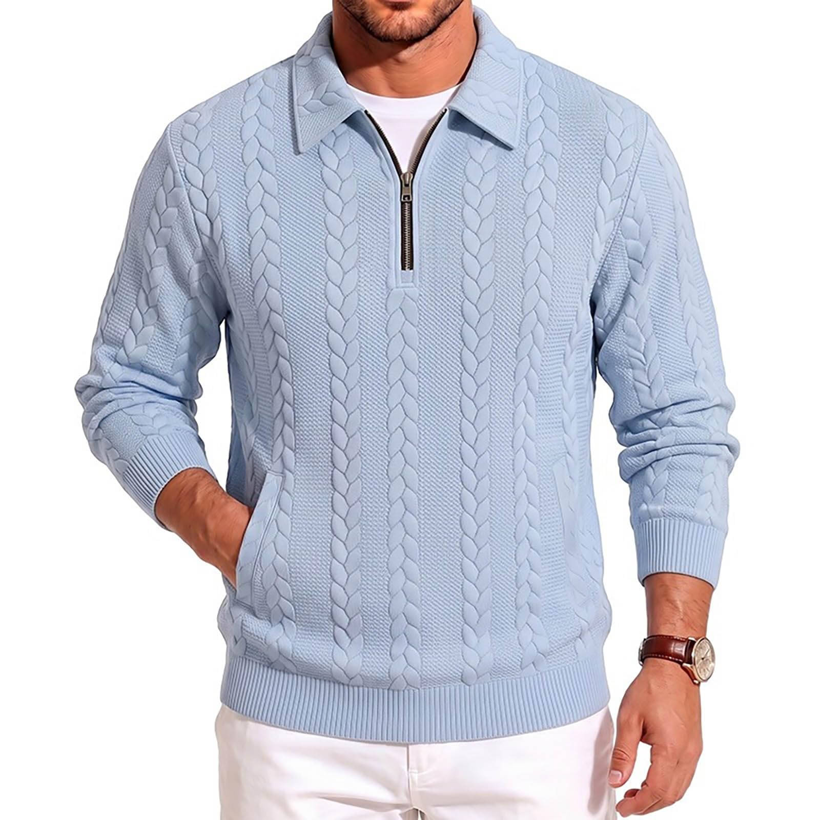 Abrigo de Punto para Hombre con Costuras texturizadas, Manga Larga, Cuello