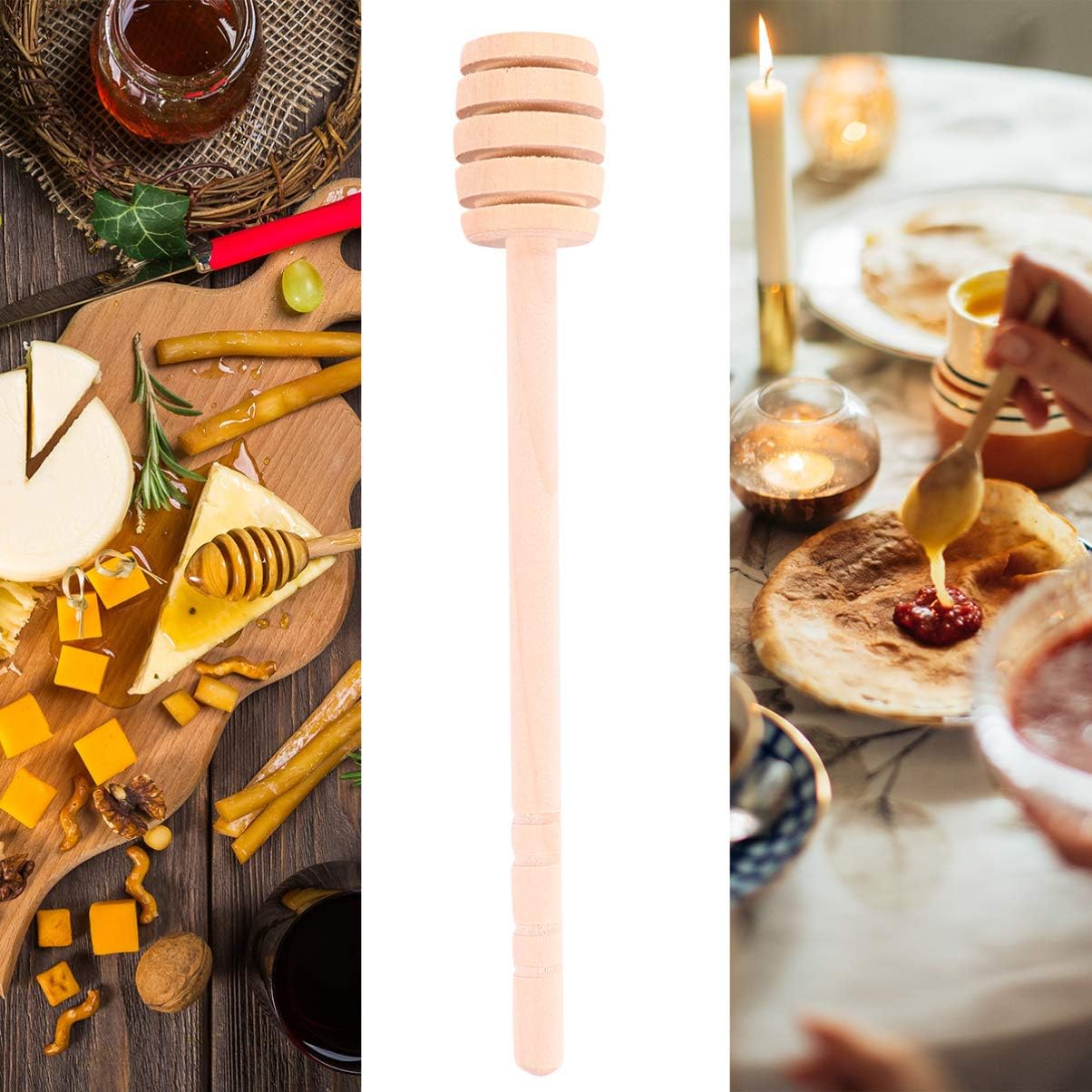 36pcs Honey Dipper Stick Kitchen Stirring Rods for Honey Jam Syrup and Molasses Washable and Reusable for Everyday Use