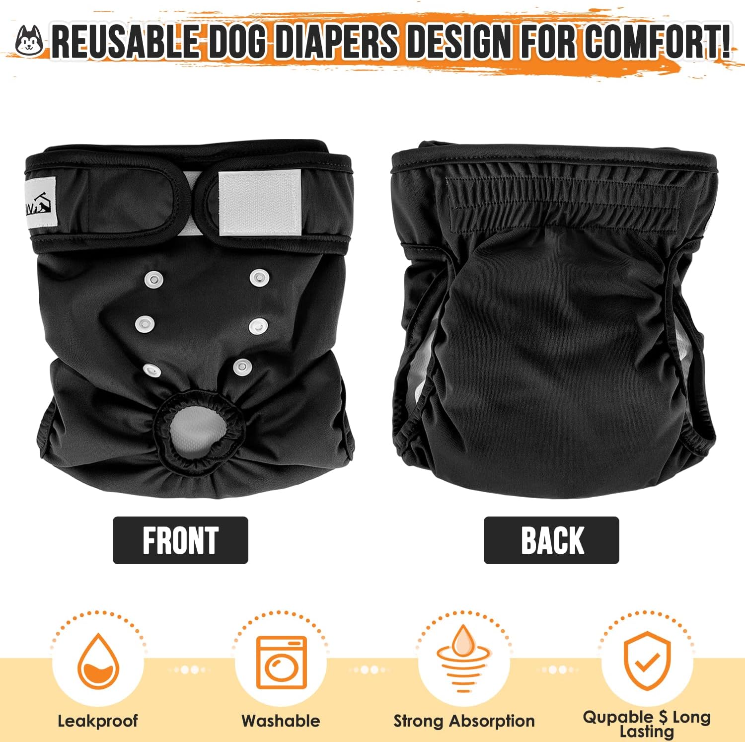 SlowTon Reusable Dog Nappies Female - Image 4