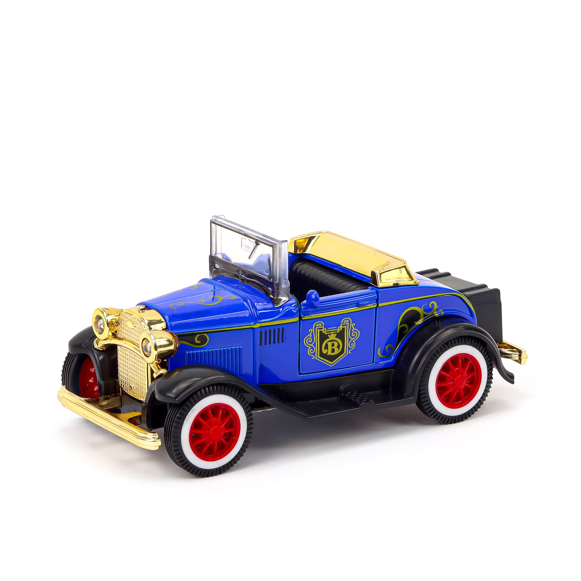 AKDC Metal Classic Cars Model Die Cast Old Car Figurine Alloy Vintage Collectible Toy Vehicle Mini Auto Photo Prop for Furnishing Desk Cabinet Bookshelf Black (Blue)