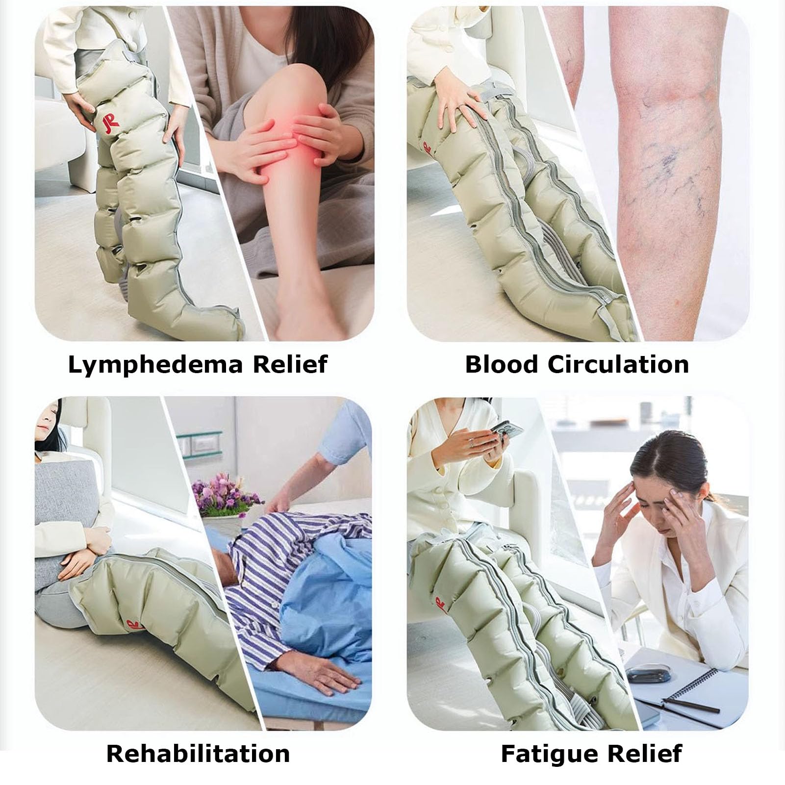 Botas De Presoterapia 6 Cámaras - Masajeador De Pies Y Piernas, Presoterapia Para Casa Abdomen Y Piernas, Drenaje Linfático Y Circulación Mejorada