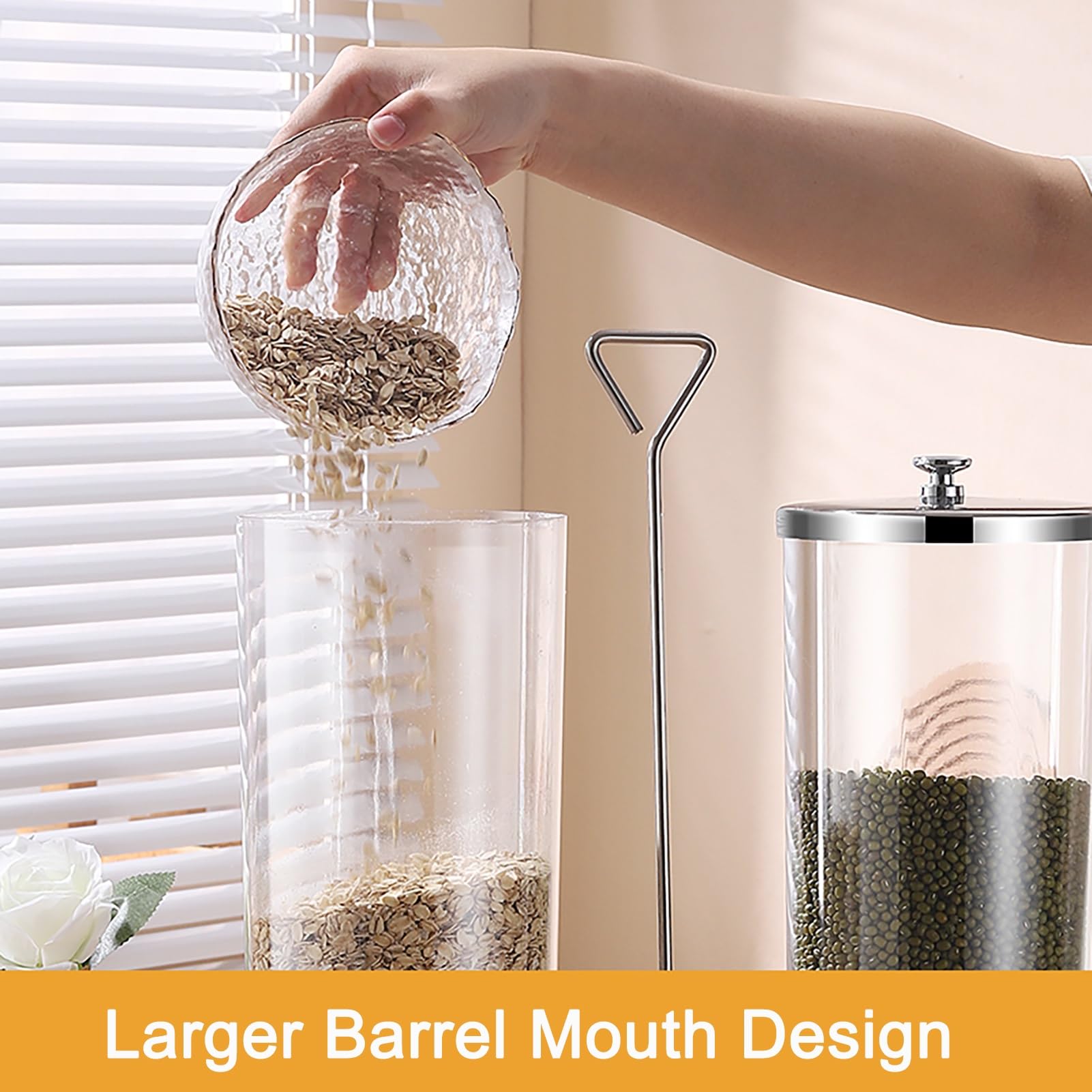 Dispensador de cereales y bebidas de gran capacidad, dispensador giratorio de alimentos secos y jugos de acero inoxidable para té helado, cerveza